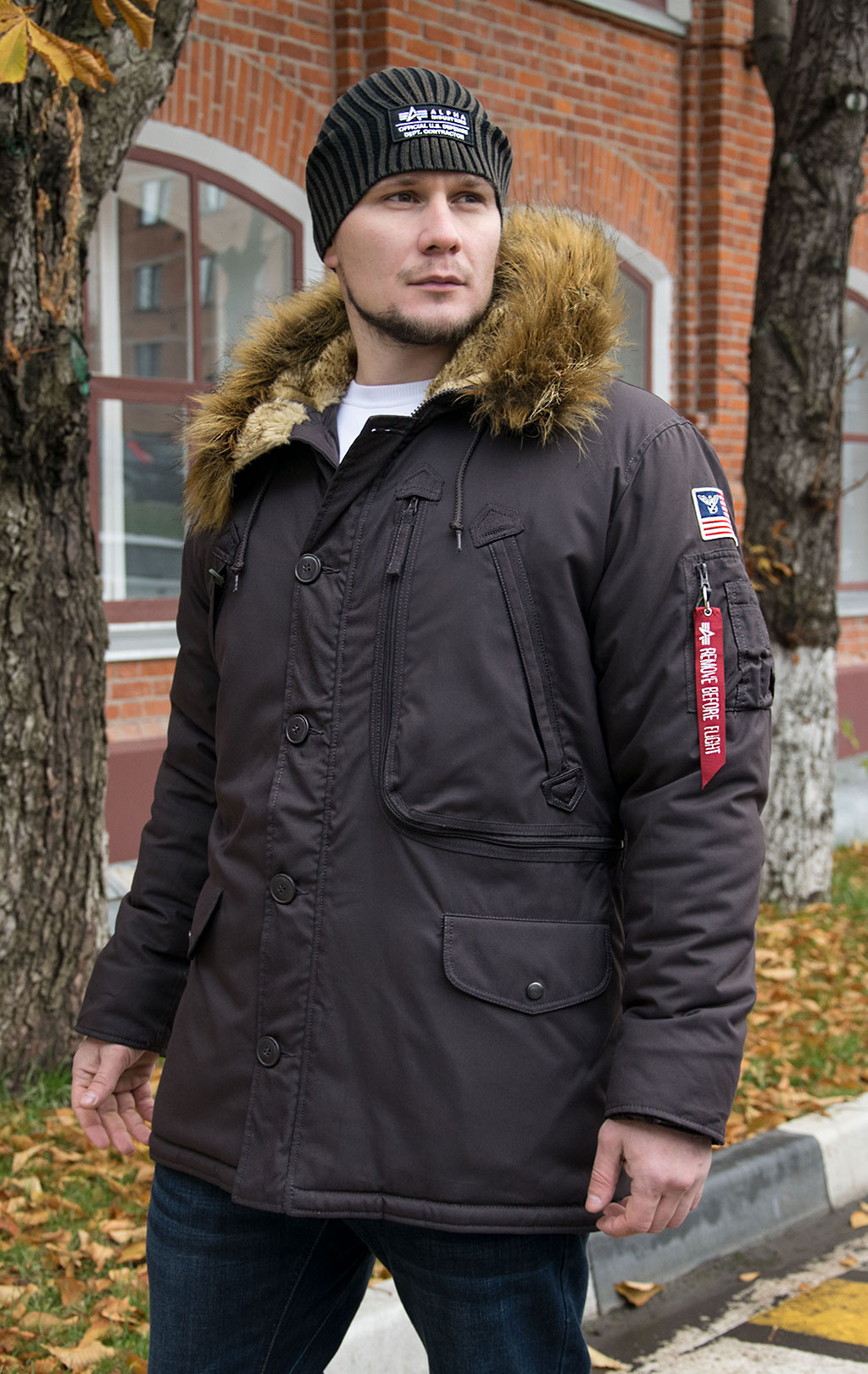 Аляска ALPHA INDUSTRIES POLAR vintage brown 