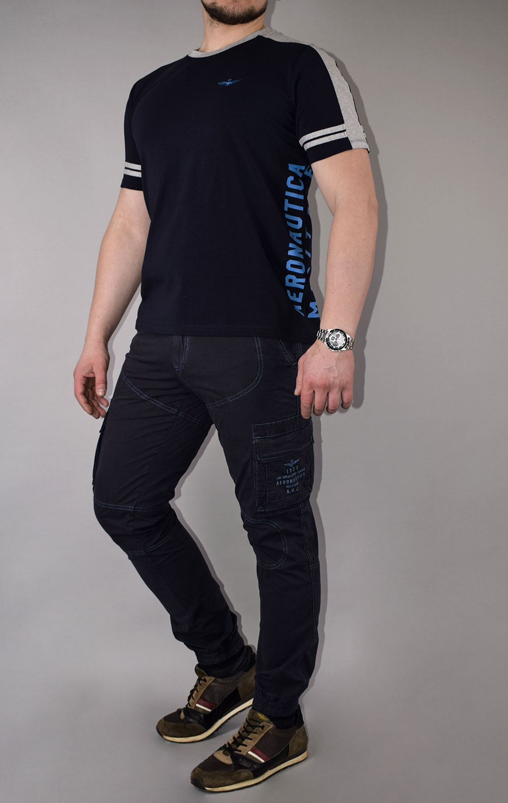 Футболка AERONAUTICA MILITARE SS 21/TR blue black (TS 1816) 