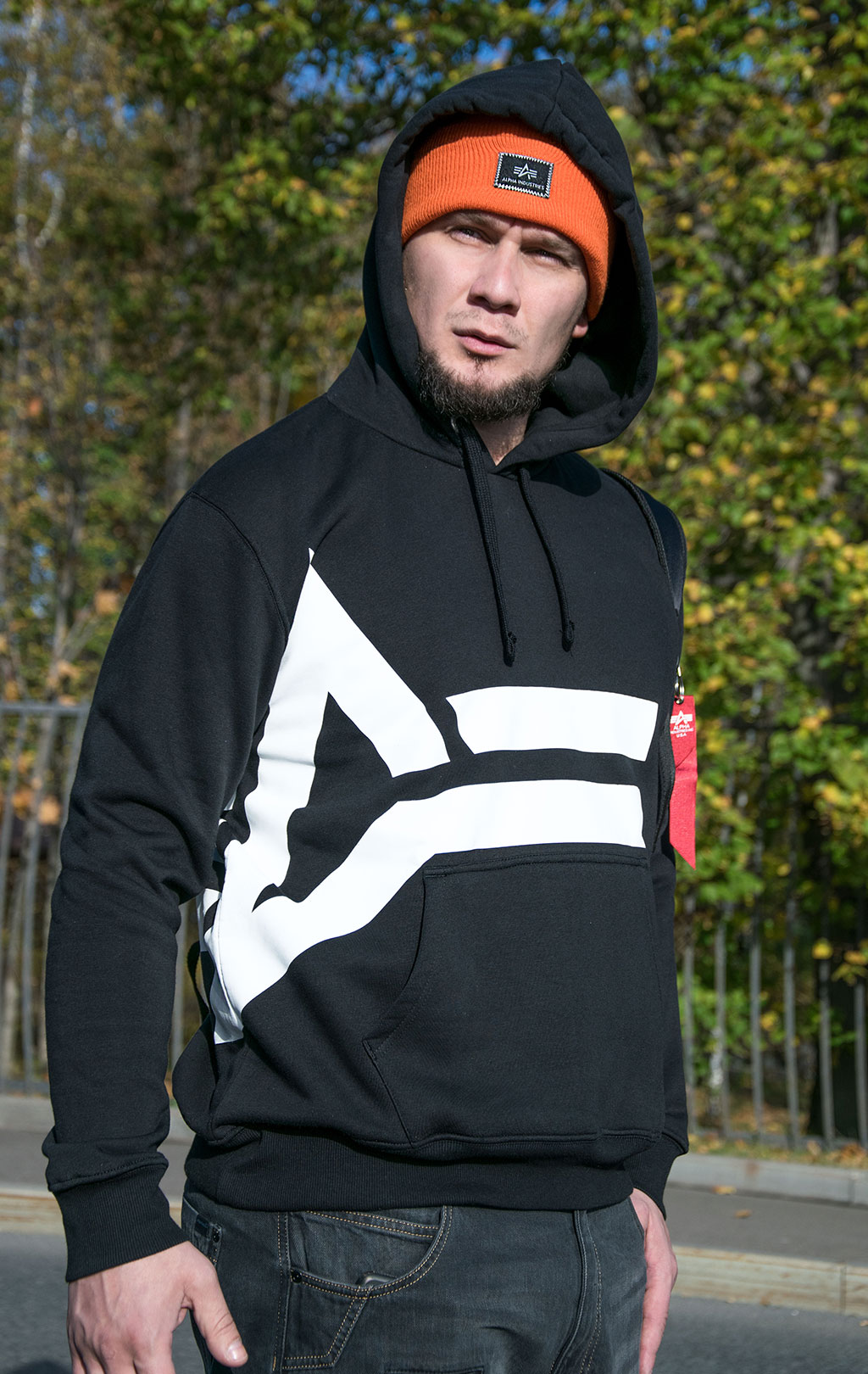 Толстовка ALPHA INDUSTRIES SIDE LOGO HOODY black 