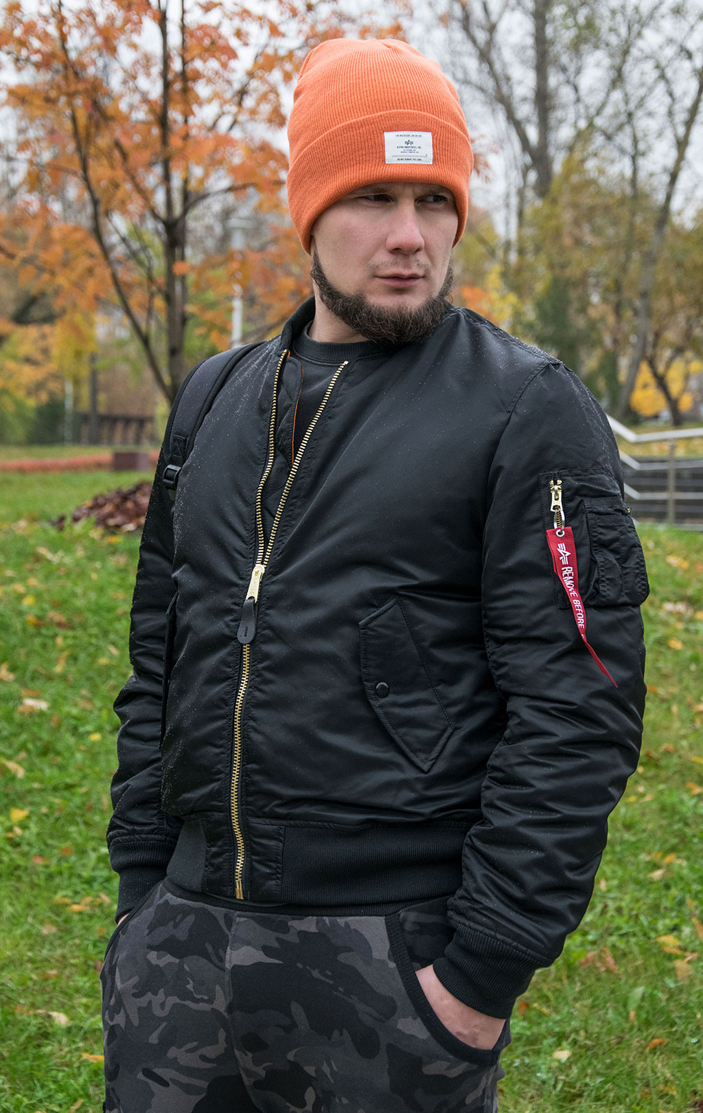 Бомбер ALPHA INDUSTRIES SLIM FIT MA-1 black 