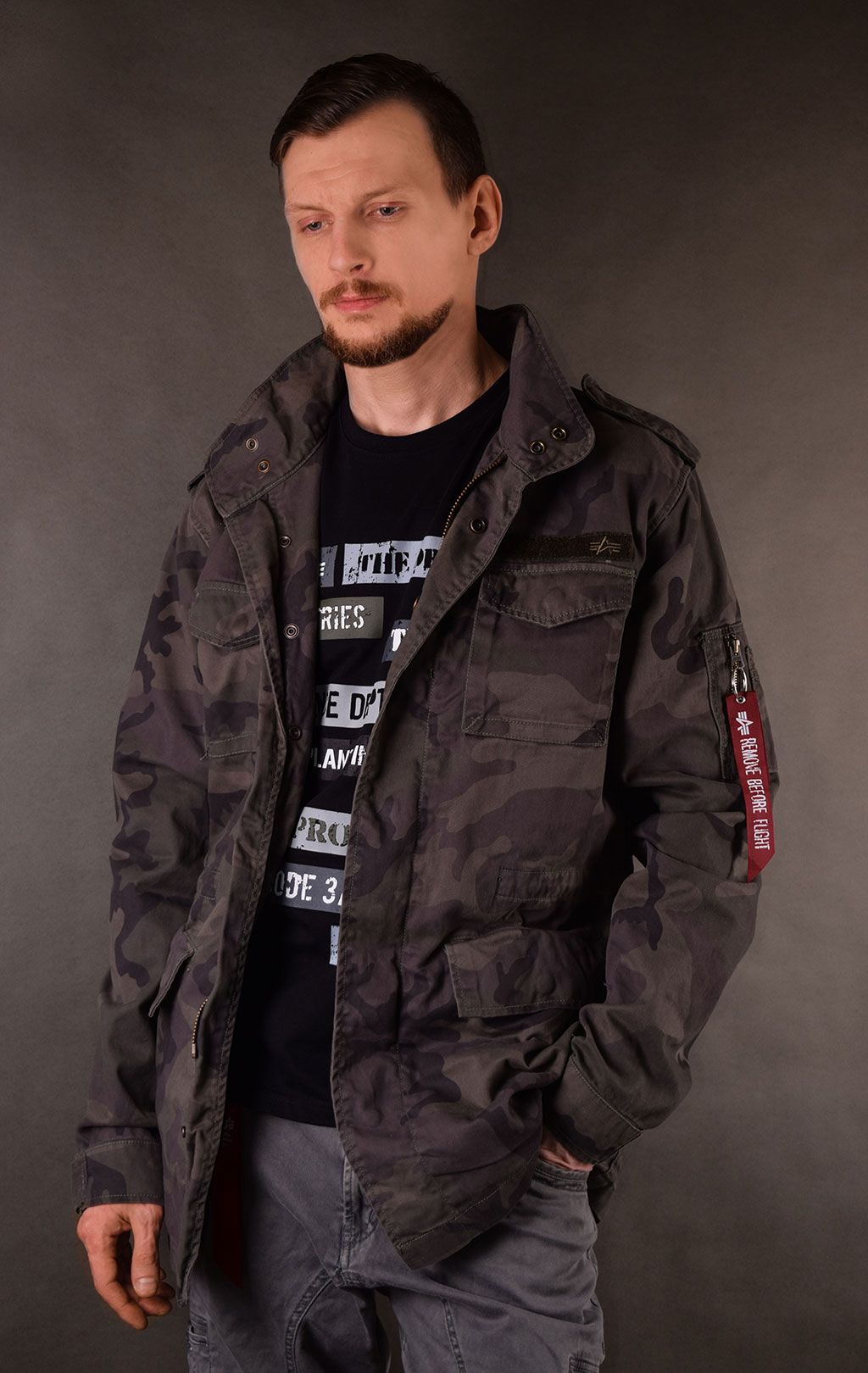 Ветровка ALPHA INDUSTRIES HUNTINGTON M-65 dark olive camo 