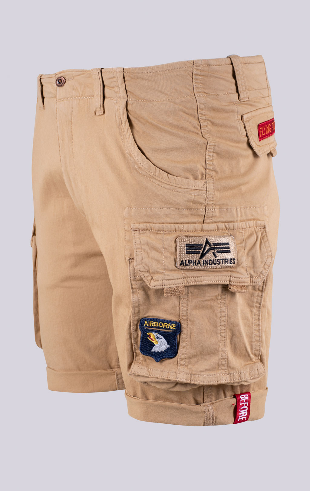 Шорты карго ALPHA INDUSTRIES CREW SHORT PATCH sand 