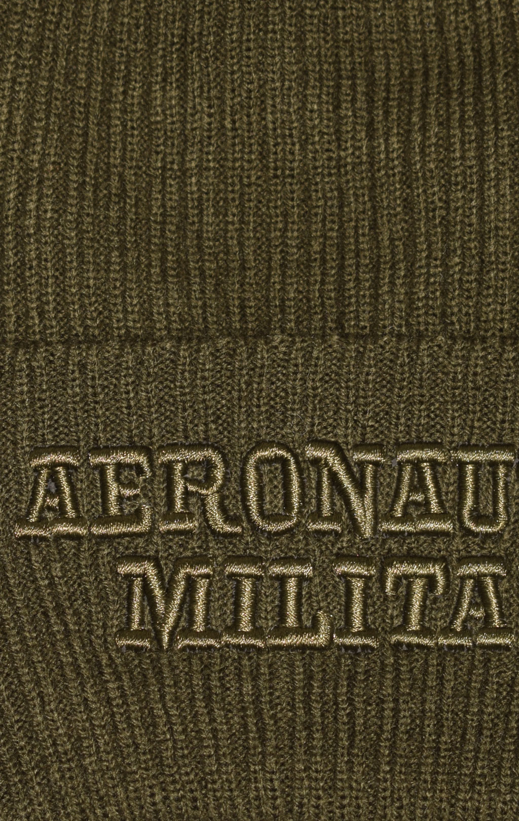 Шапка вязаная AERONAUTICA MILITARE FW 23/24/CN verde militare (CU 043) 