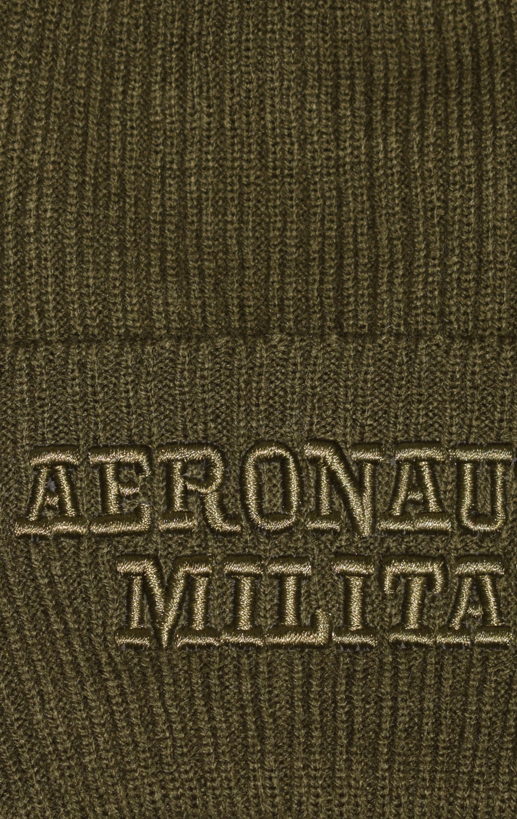 Шапка вязаная AERONAUTICA MILITARE FW 23/24/CN verde militare (CU 043)