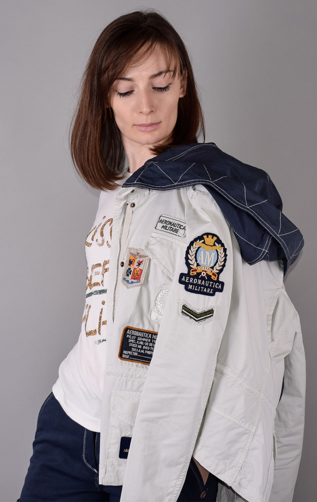 Женская ветровка AERONAUTICA MILITARE SS 20/AL ghiaccio (AB 1855) 