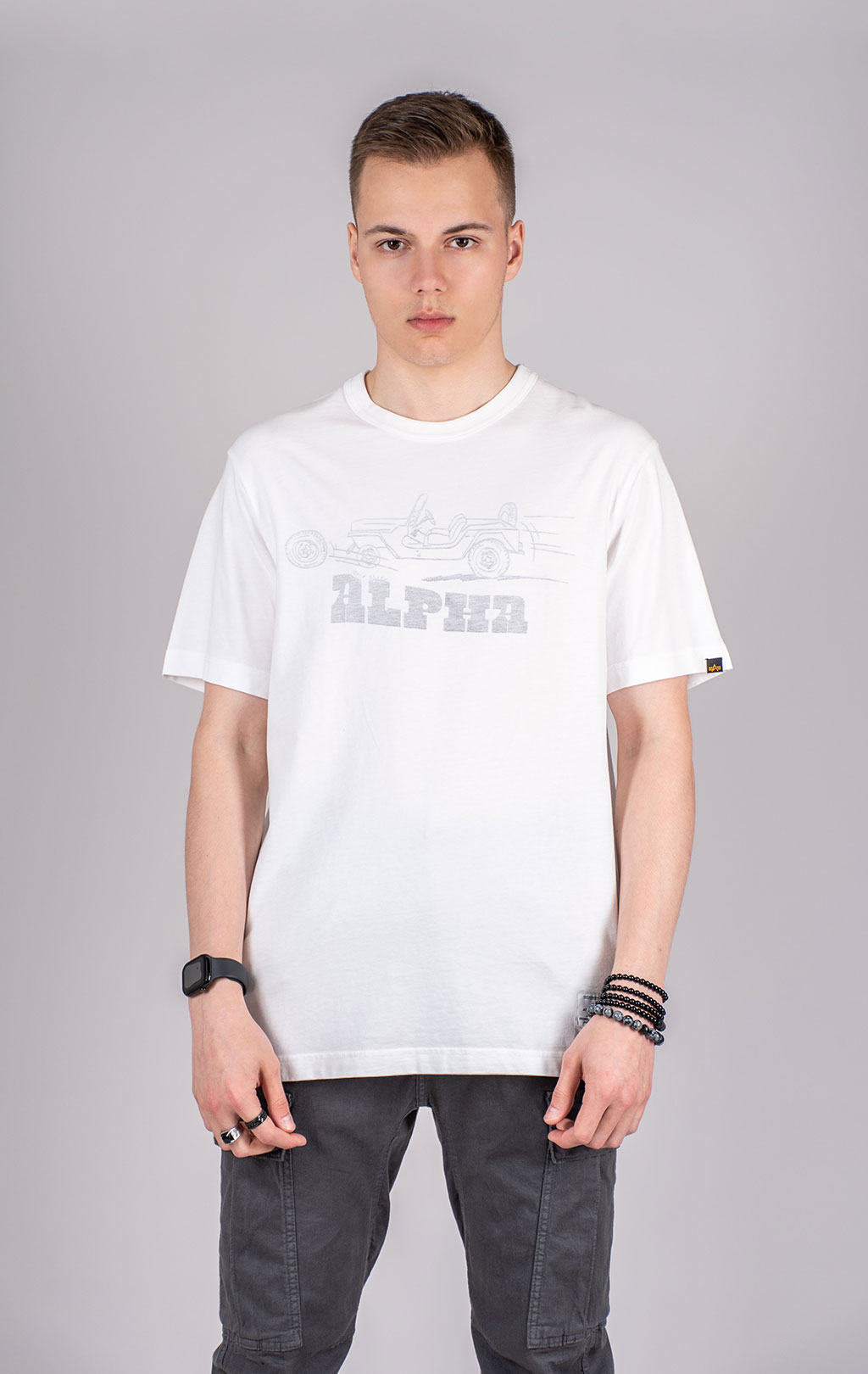 Футболка ALPHA INDUSTRIES 1940s GP JEEP TEE SS 25 m white 