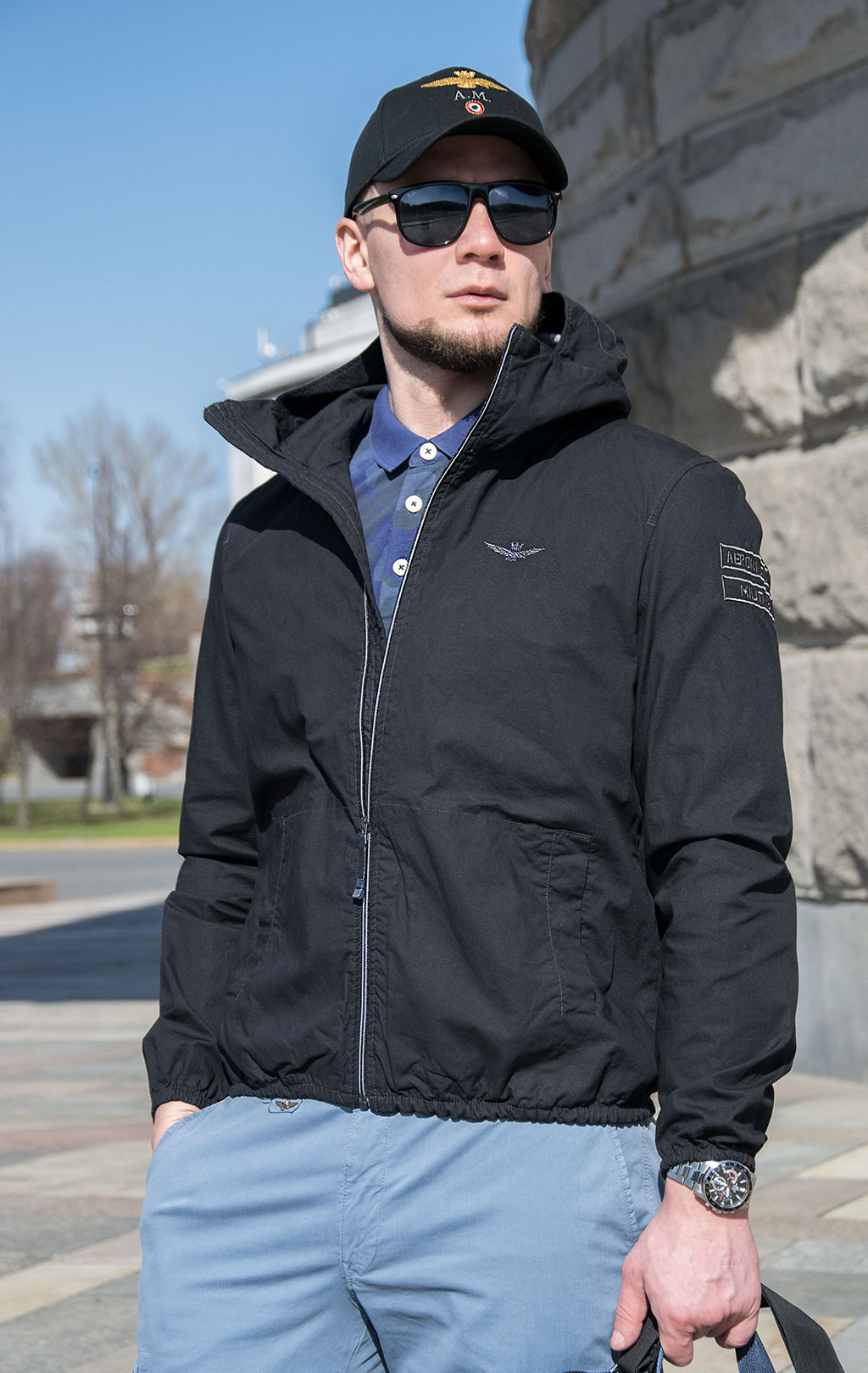 Ветровка AERONAUTICA MILITARE SS 23 m/TR blue black (AB 2054) 