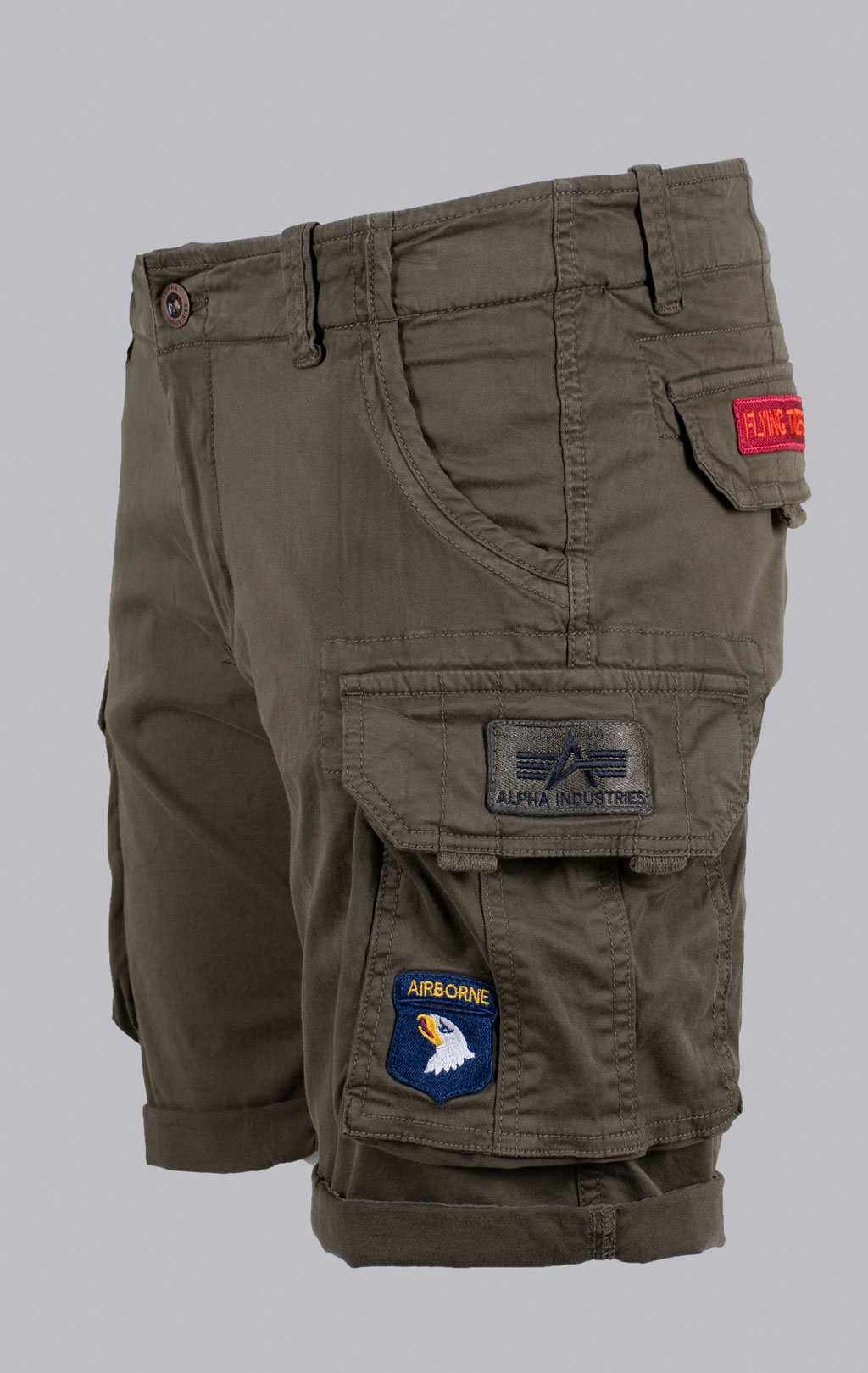 Шорты карго ALPHA INDUSTRIES CREW SHORT PATCH dark olive 