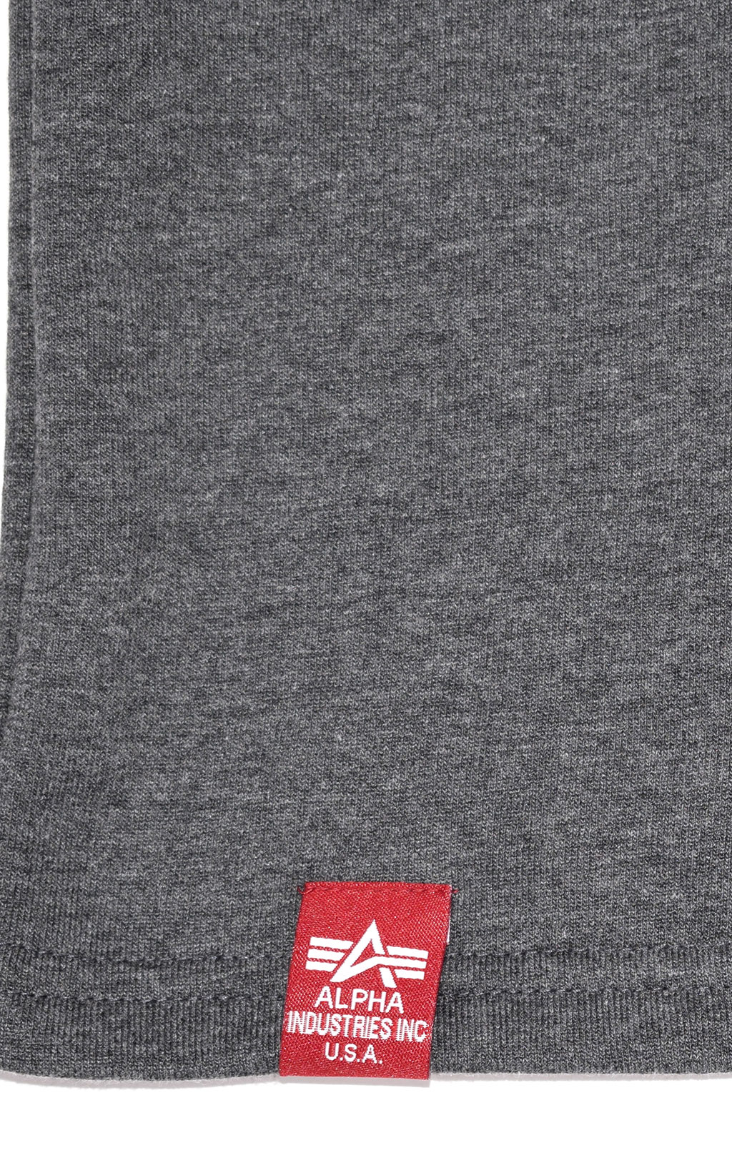 Футболка с капюшоном ALPHA INDUSTRIES BASIC T SMALL LOGO charcoal heather 