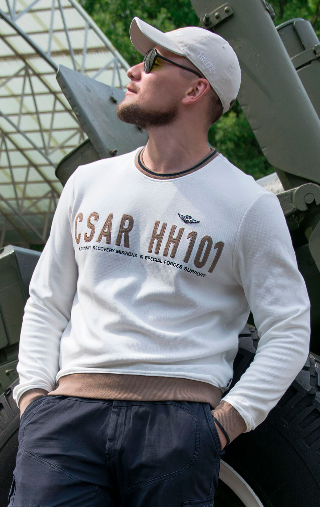 Свитшот AERONAUTICA MILITARE SS 20/TR of white (FE 1468) 