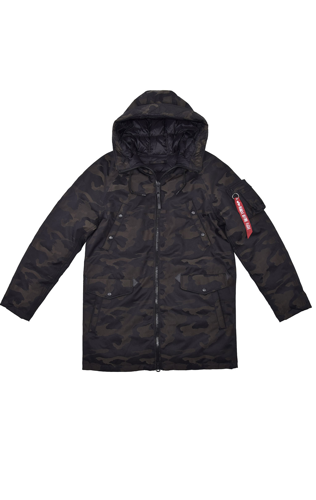 Аляска-пуховик ALPHA INDUSTRIES JACQUARD DOWN N-3B camo black 