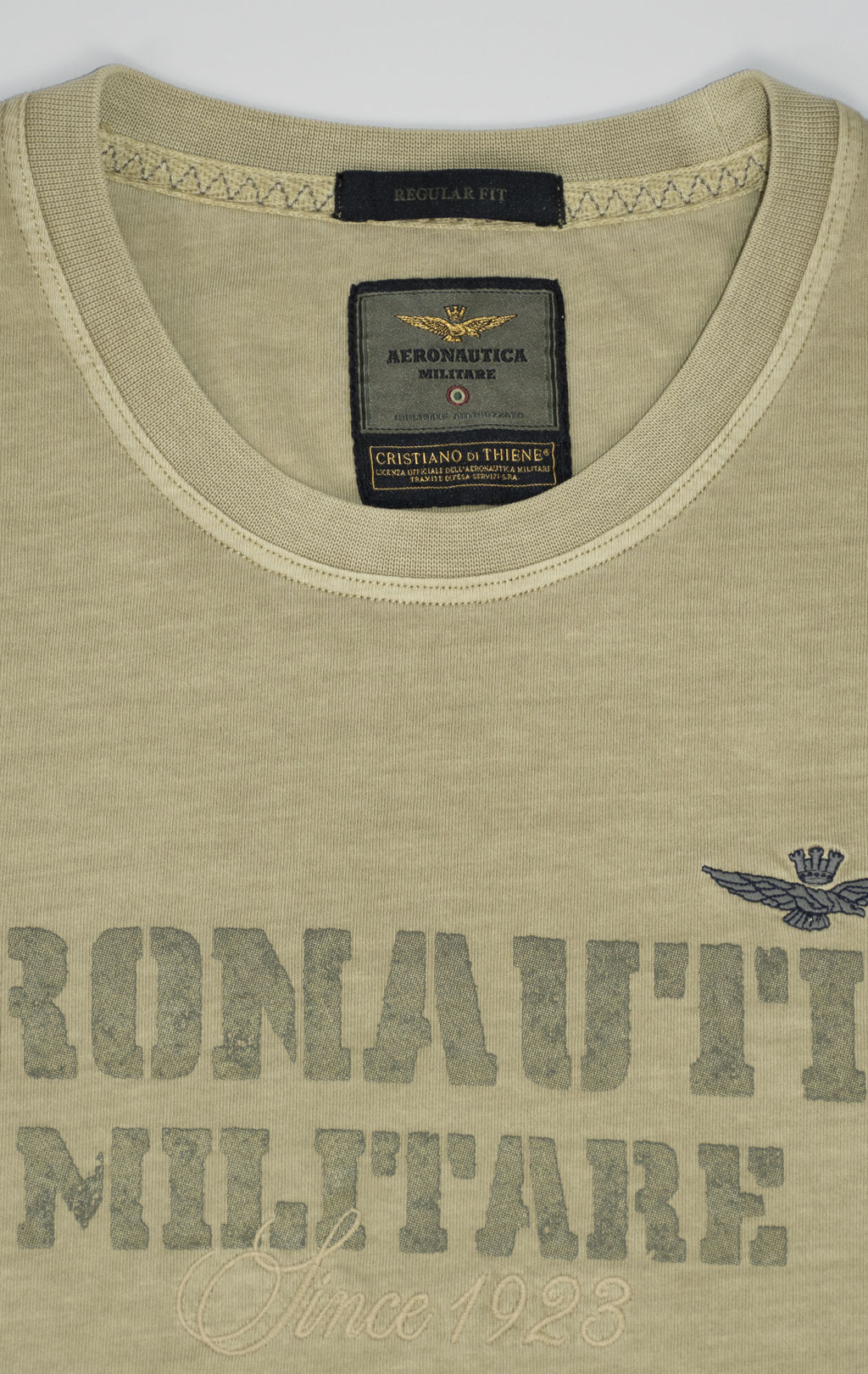 Футболка AERONAUTICA MILITARE SS 25 m/TR antelope beige washed (TS 2407) 
