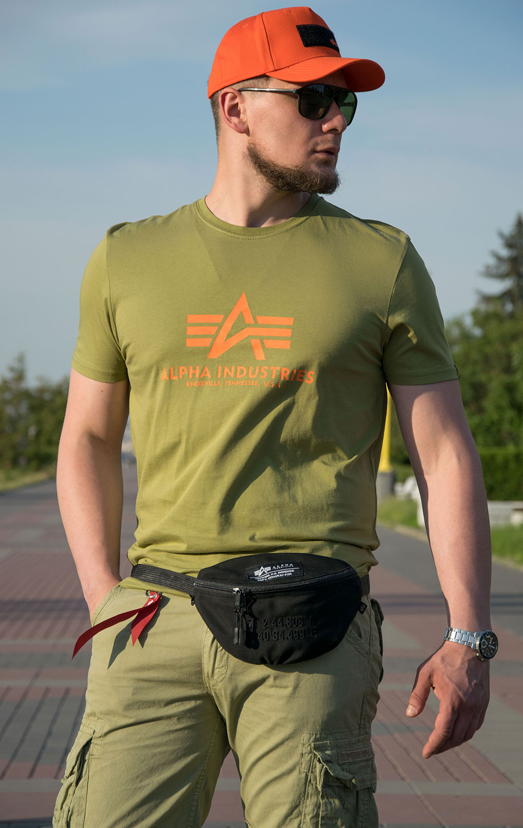 Футболка ALPHA INDUSTRIES BASIC T big size khaki green 