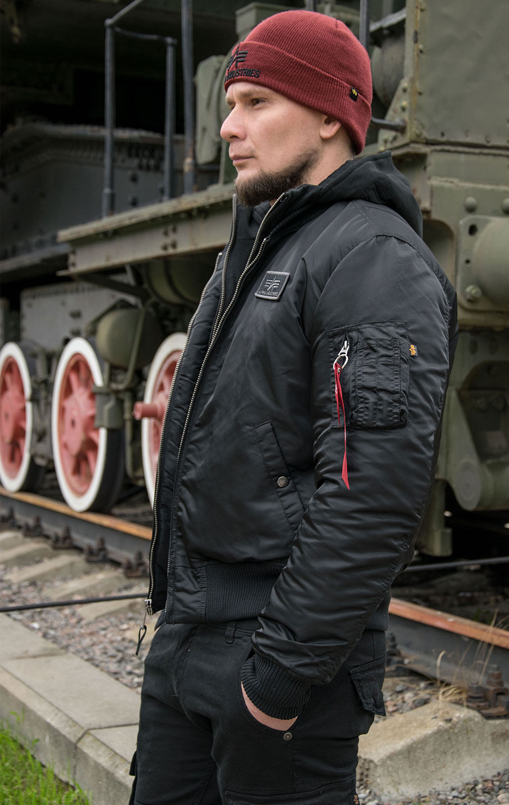 Куртка-бомбер лётная ALPHA INDUSTRIES D-Tec big size MA-1 black/black 