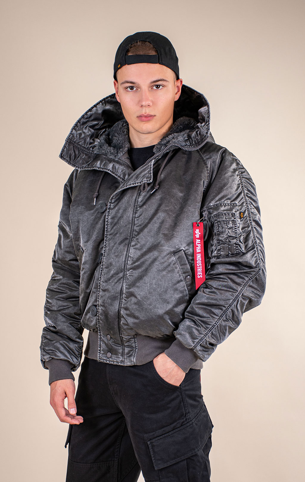 Аляска короткая ALPHA INDUSTRIES N-2B HERITAGE FIT PARKA (BATTLEWASH) FW 26/27 black 