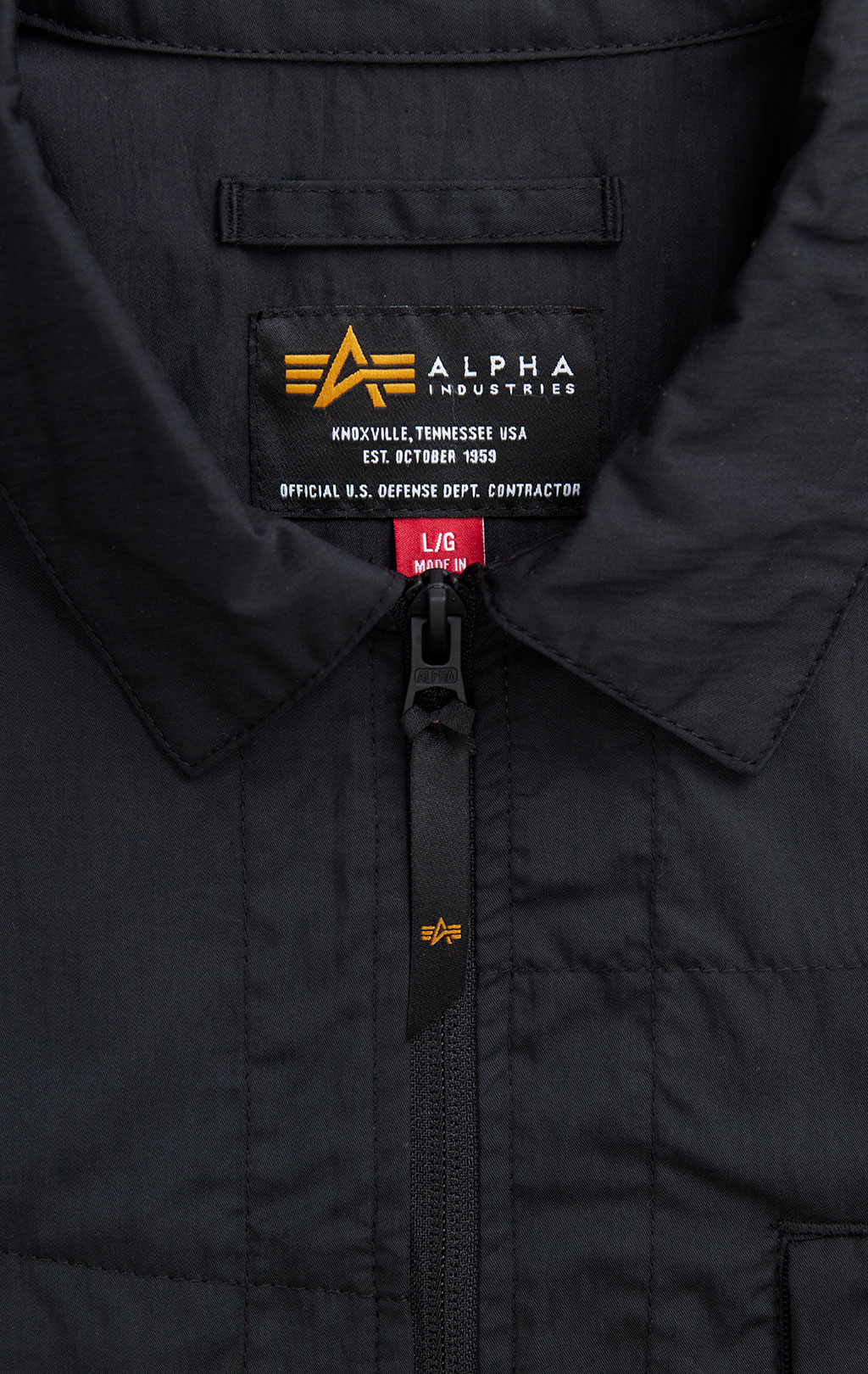 Ветровка-рубашка ALPHA INDUSTRIES SHORT SLEEVE MULTI POCKET ZIPPERED SHIRT JACKET SS 24 m black 