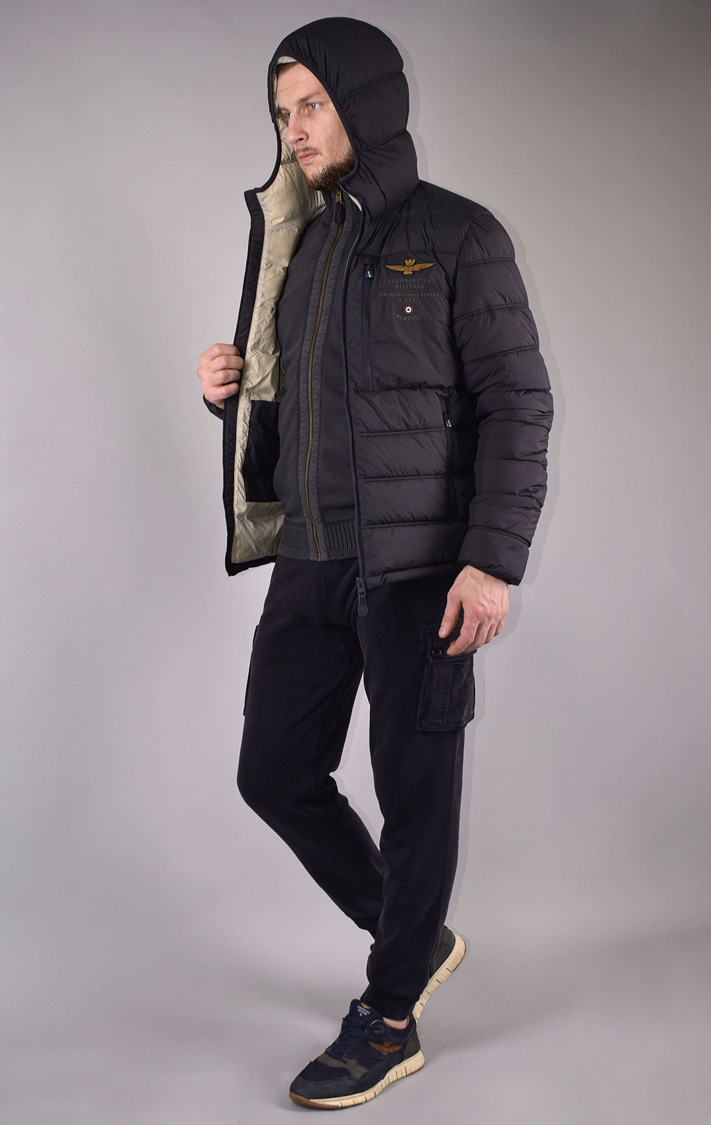 Куртка-пуховик AERONAUTICA MILITARE FW 19/20 jet black (AB 1686) 