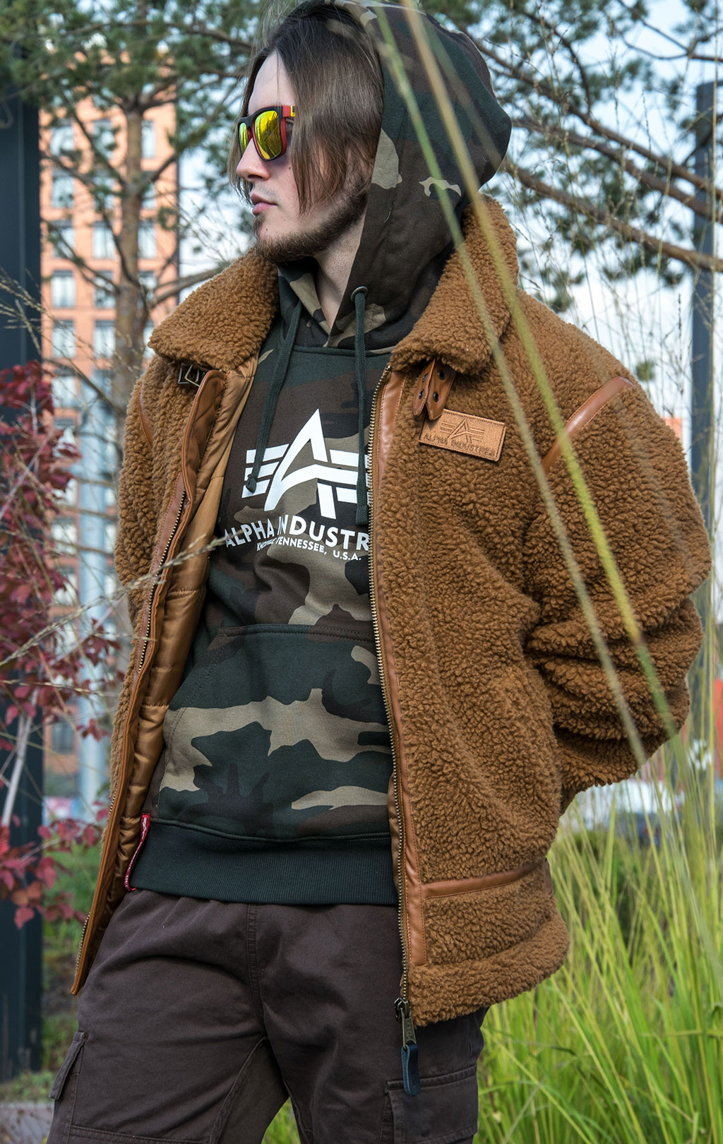 Куртка-пилот ALPHA INDUSTRIES B3 TEDDY camel 