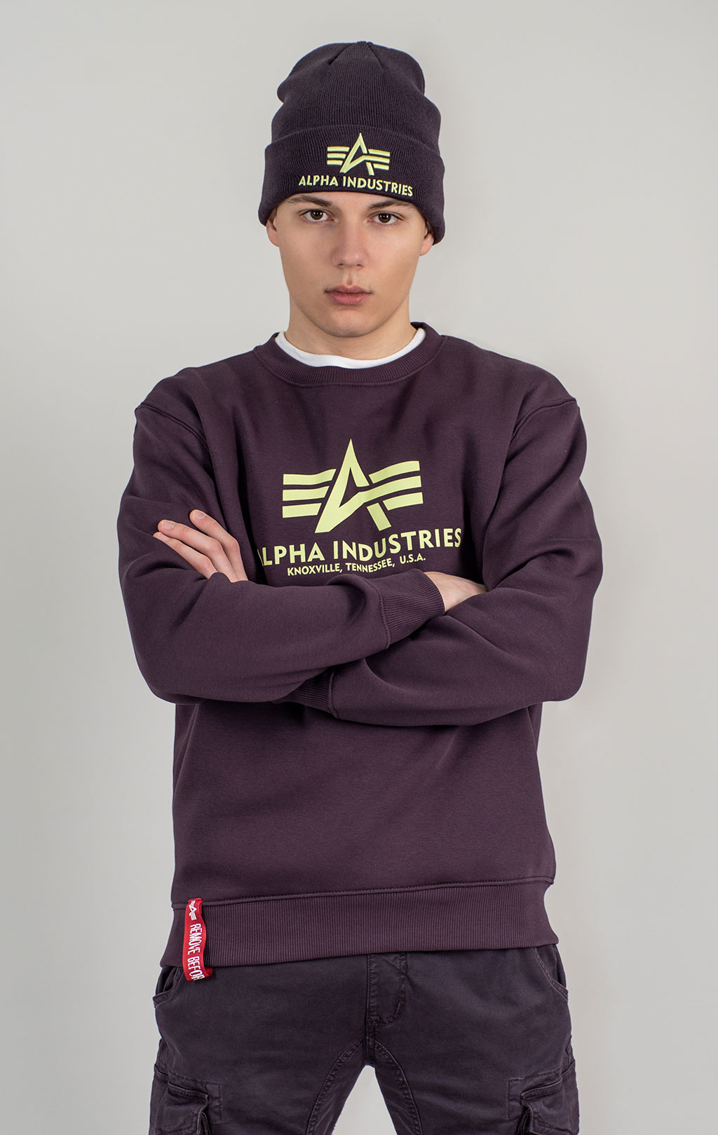 Свитшот ALPHA INDUSTRIES BASIC SWEATER plum 