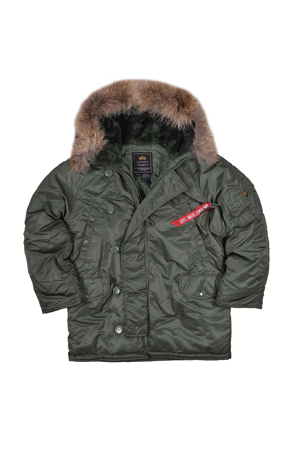 Аляска ALPHA INDUSTRIES CLASSIC big size N-3B натур. мех sage green 