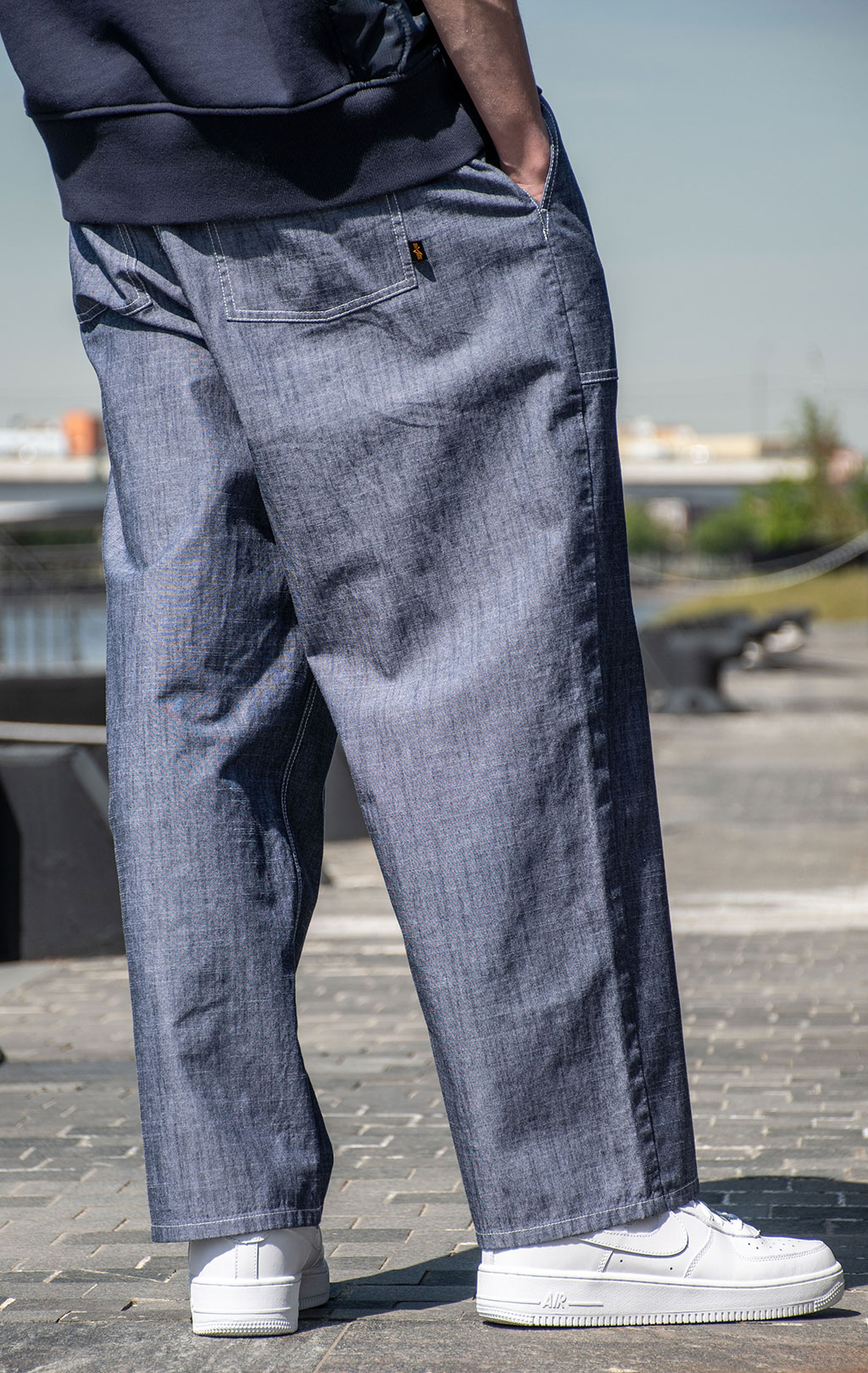 Брюки ALPHA INDUSTRIES WIDE LEG TROUSERS SS 24 m replica blue 