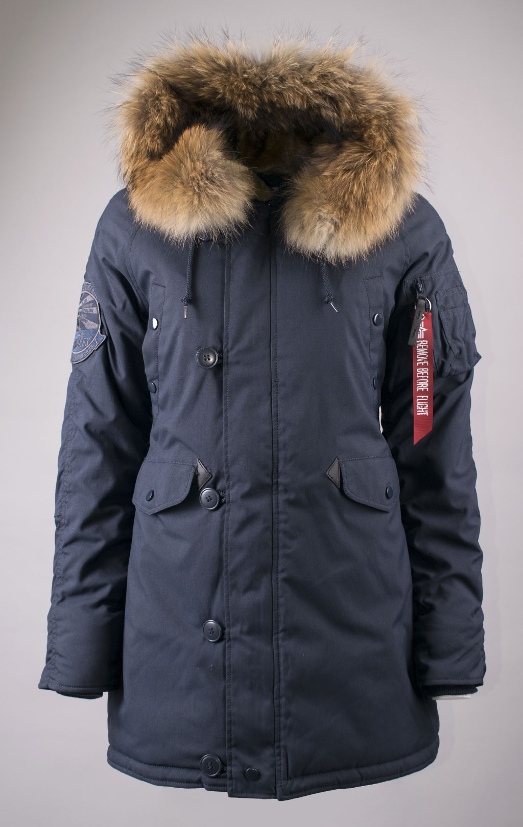 Женская аляска ALPHA INDUSTRIES EXPLORER натур. мех rep. blue 