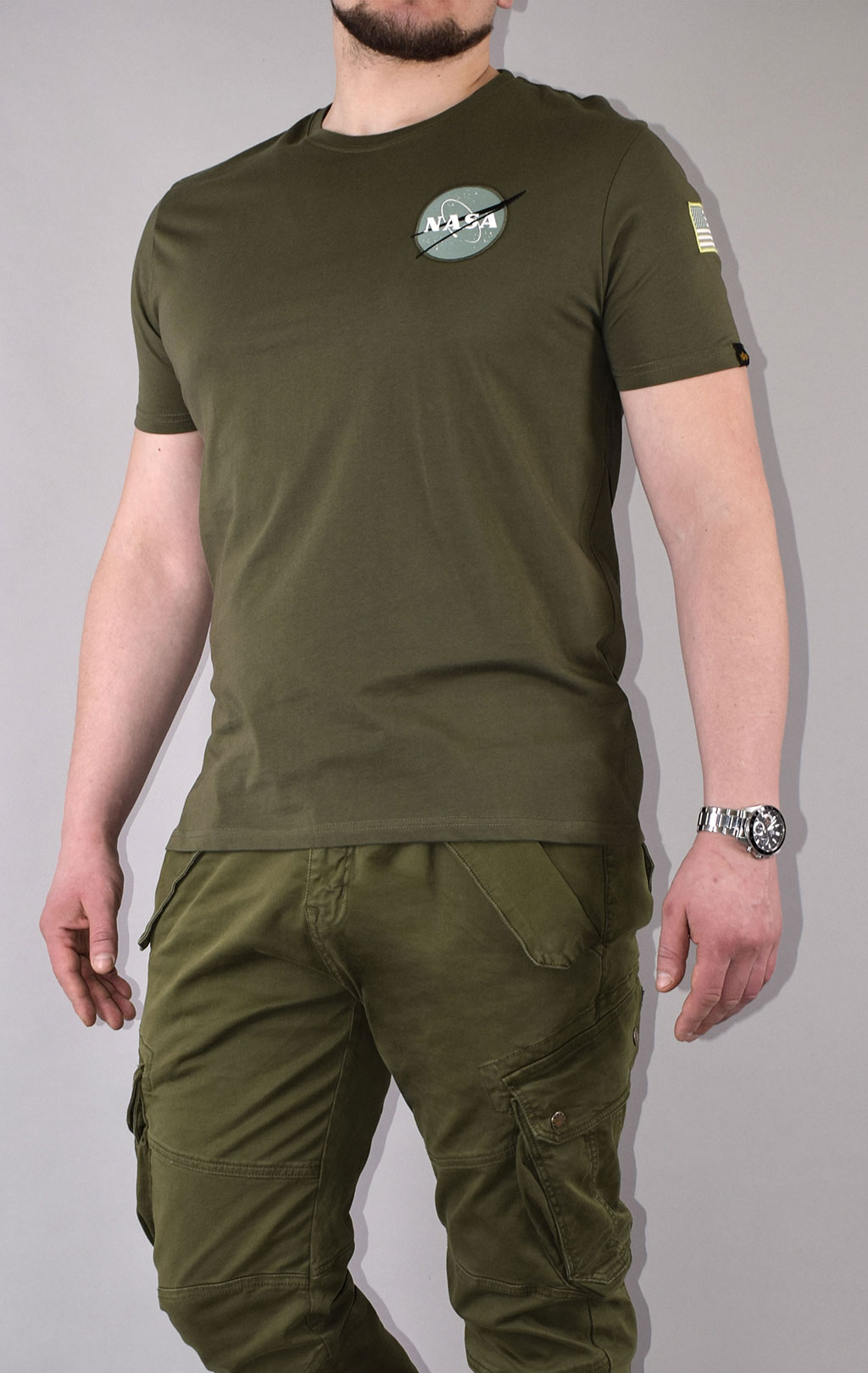 Футболка ALPHA INDUSTRIES NASA SPACE SHUTTLE T dark green 