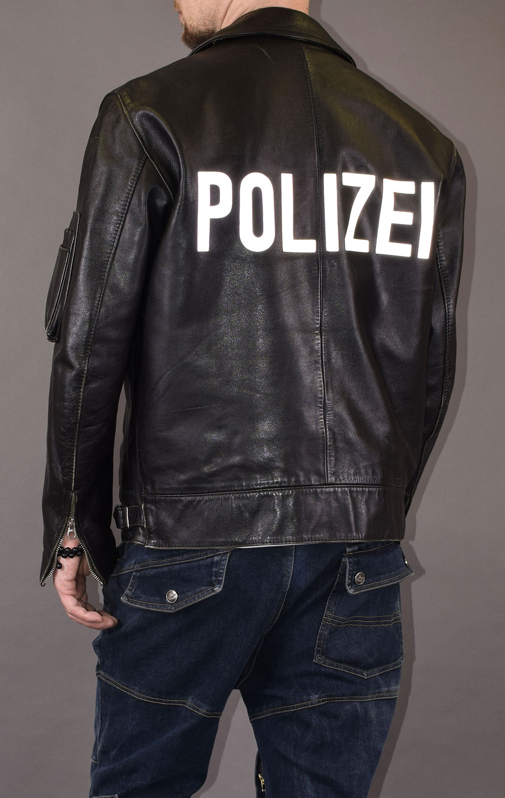 Куртка POLIZEI кожа с подстёжкой б/у Германия
