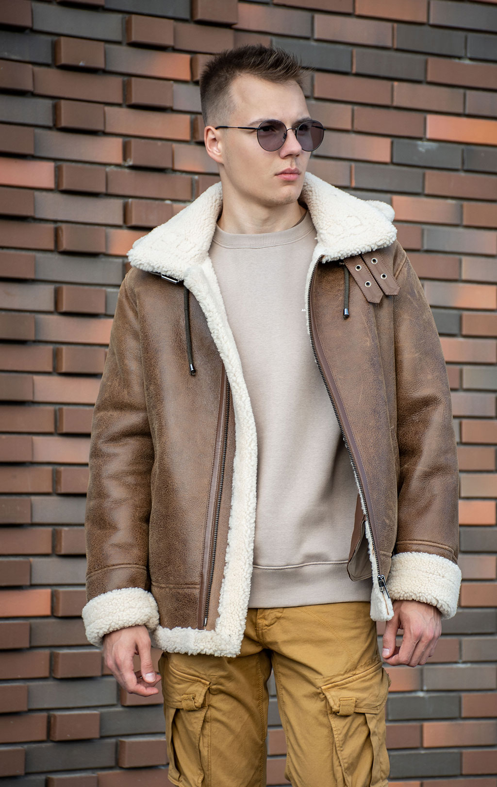 Куртка-пилот KODZIC B-3 HOODED SLIM FIT овчина FW 25/26 vintage khaki 