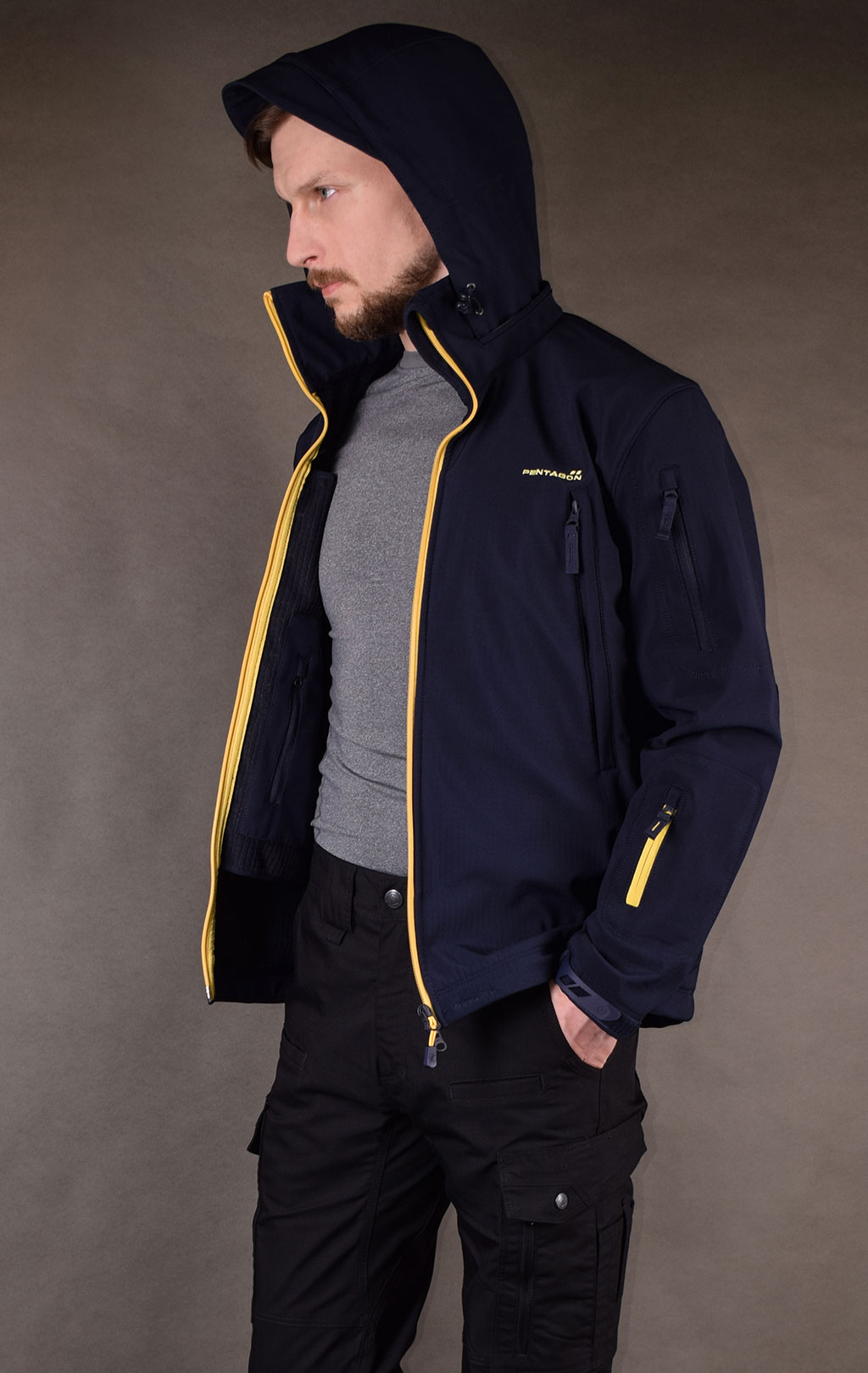 Куртка тактическая softshell Pentagon мембрана ARTAXES ESCAPE Soft Shell navy blue 08035 