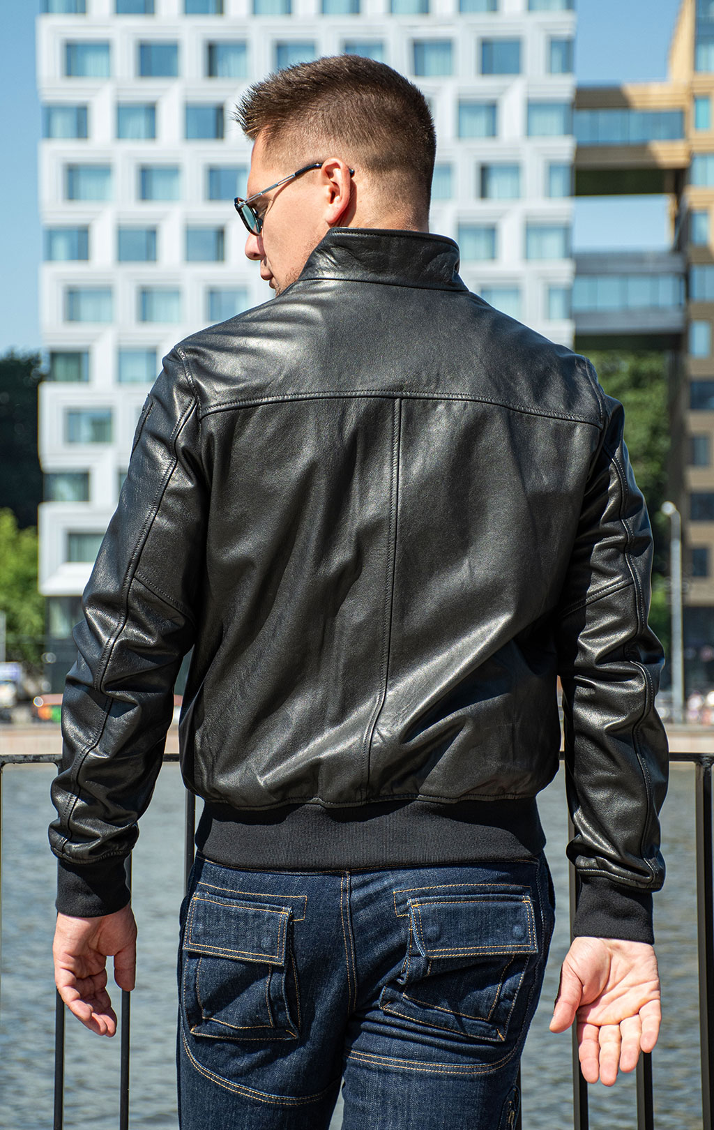 Куртка BLAUER кожа SS 24 m black (LO2417) 