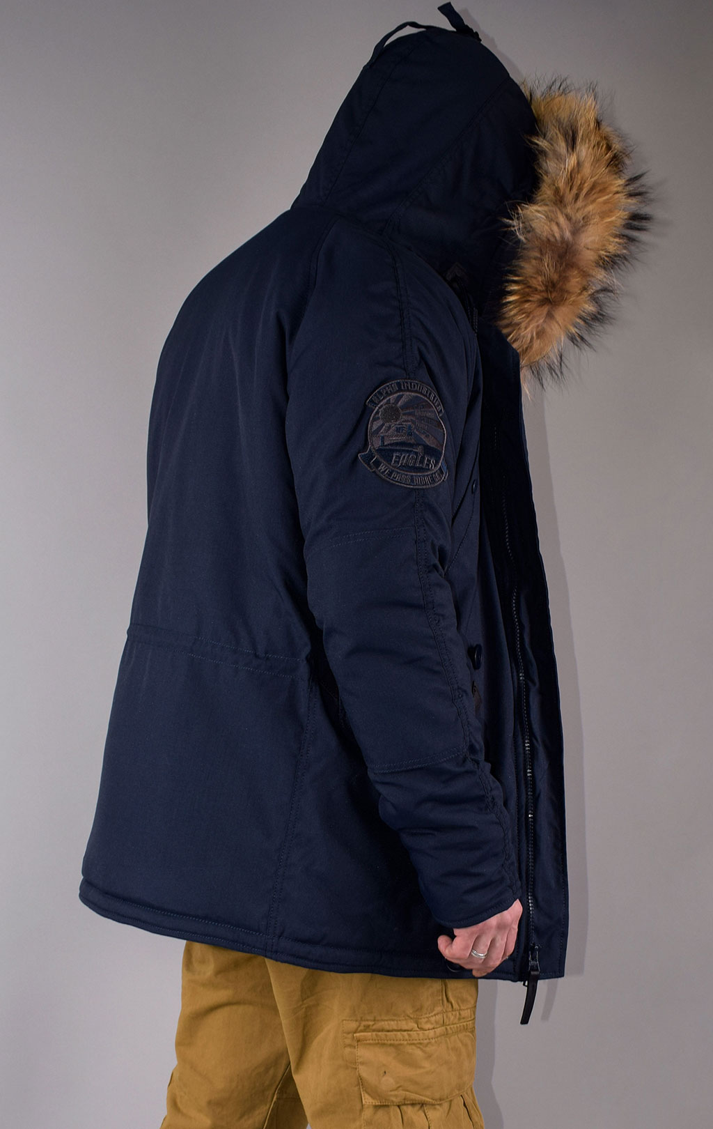 Аляска ALPHA INDUSTRIES EXPLORER big size натур. мех rep. blue 