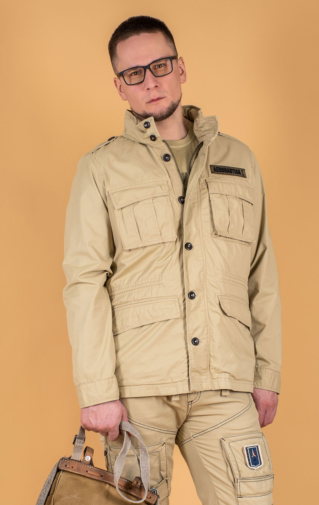 Ветровка AERONAUTICA MILITARE big size M-65 SS 25 m/IN antelope beige (AB 2212) 