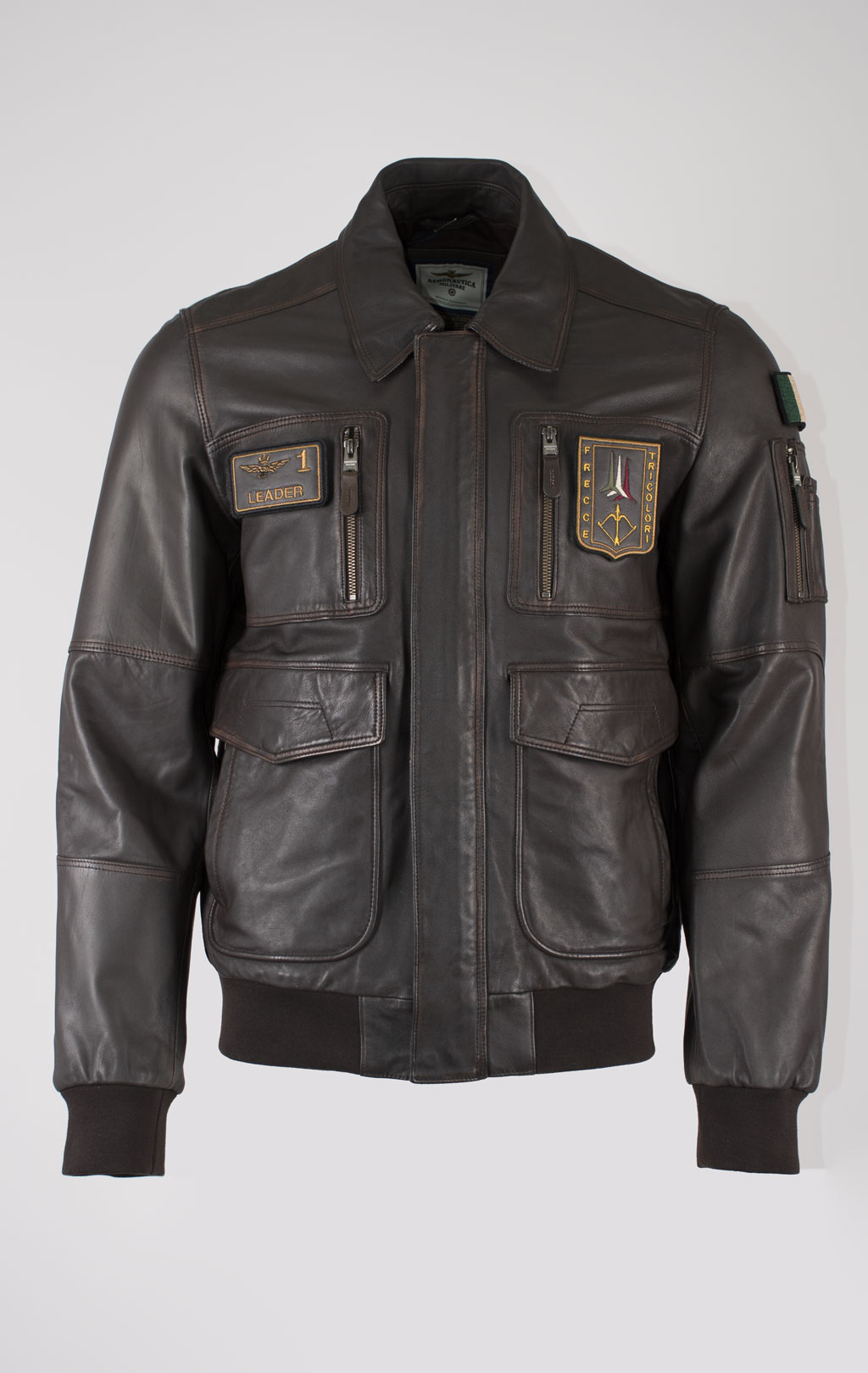 Куртка AERONAUTICA MILITARE кожа SS 25 m/IN testa di moro (PN 5046) 