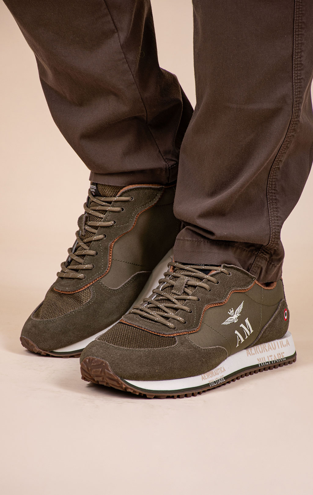 Кроссовки AERONAUTICA MILITARE (SC 0320) SS 26/CN verde militare 