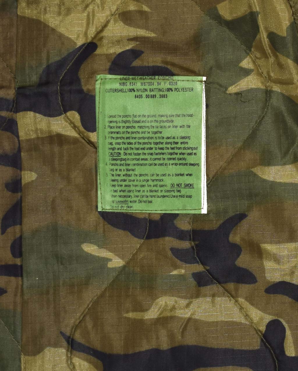 Подстежка под пончо Liner Wet Weather camo woodland 