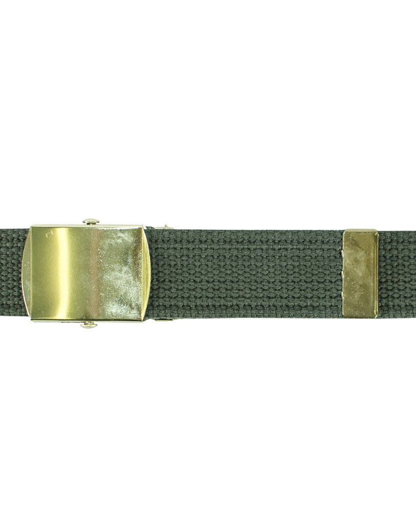 Ремень брючный брезент gold buckle olive США