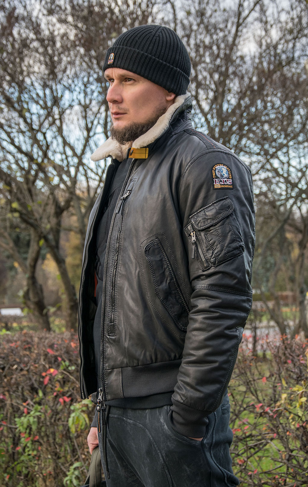 Куртка-пилот PARAJUMPERS JOSH LEATHER кожа FW 21/22 phantom 