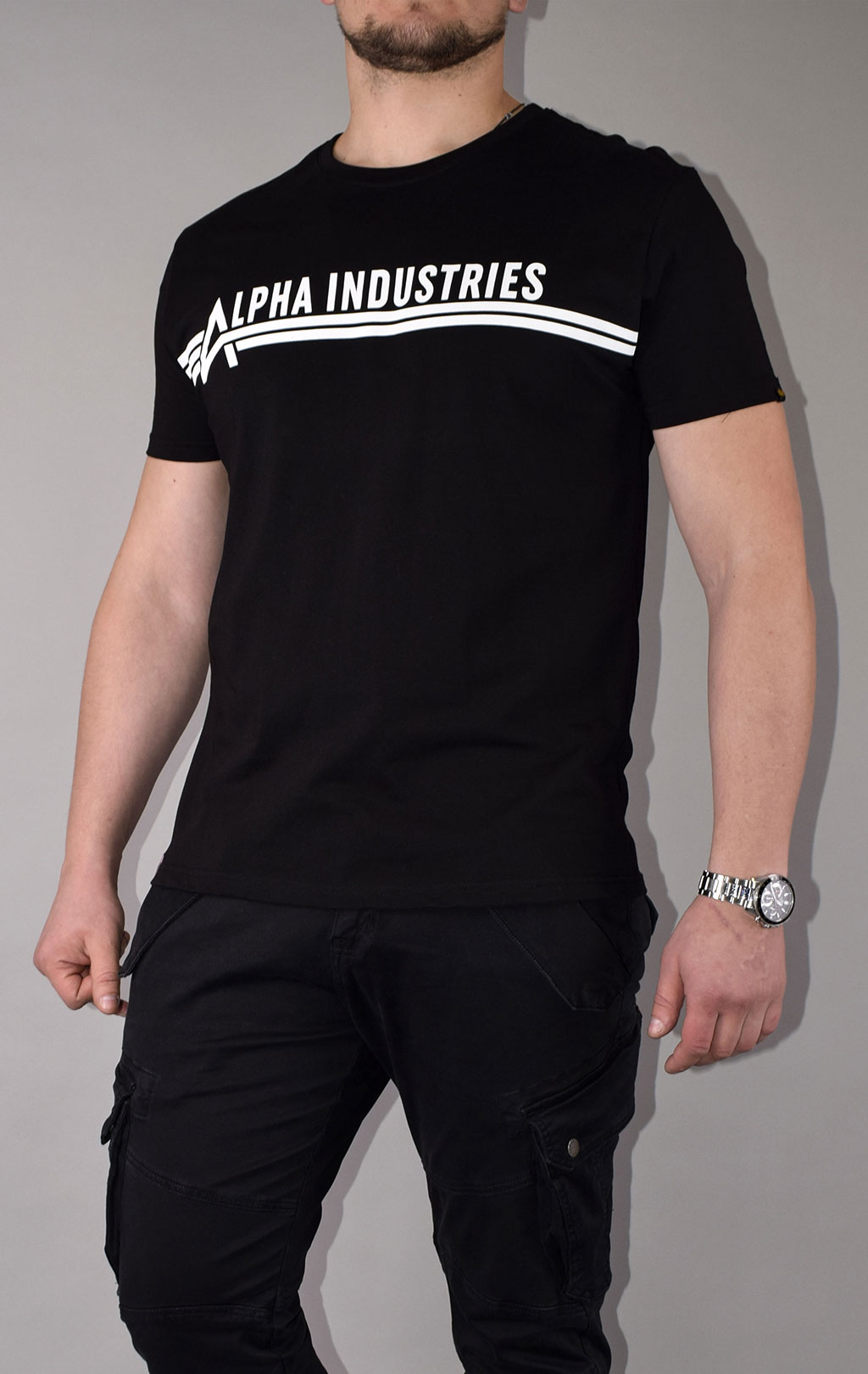 Футболка ALPHA INDUSTRIES ALPHA INDUSTRIES black white 