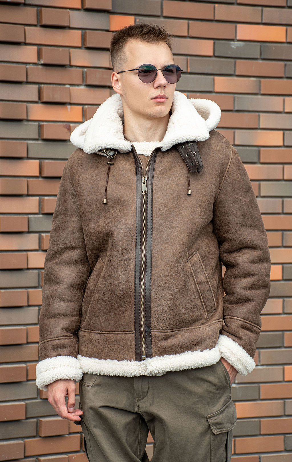 Куртка-пилот KODZIC B-3 HOODED овчина FW 25/26 brown 
