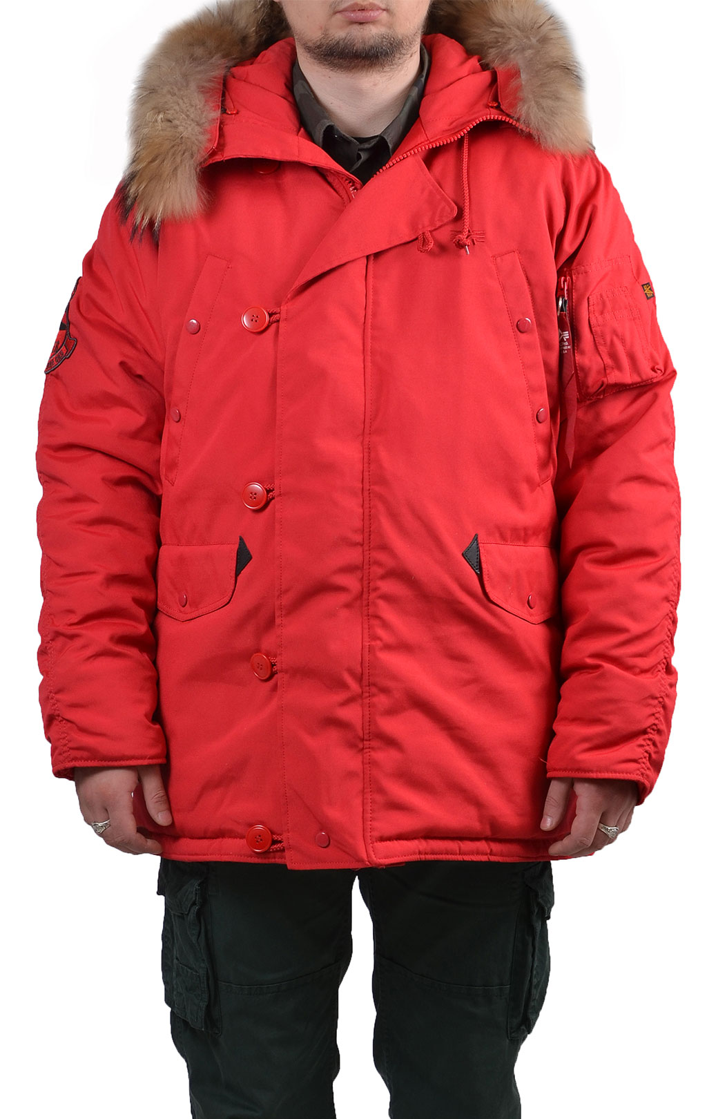 Аляска ALPHA INDUSTRIES EXPLORER big size натур. мех red speed 