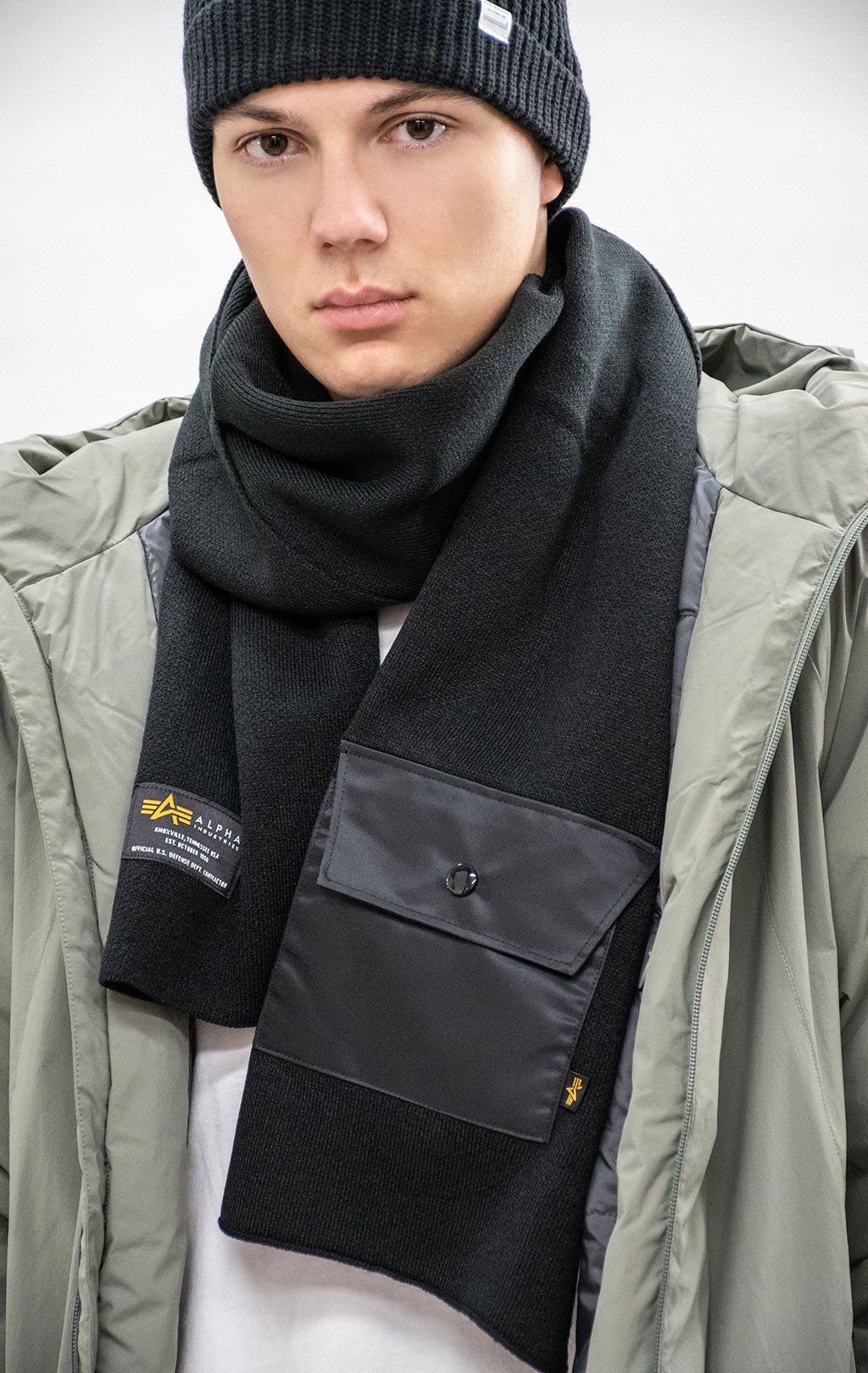 Шарф ALPHA INDUSTRIES ALPHA POCKET SCARF FW 24/25 black 