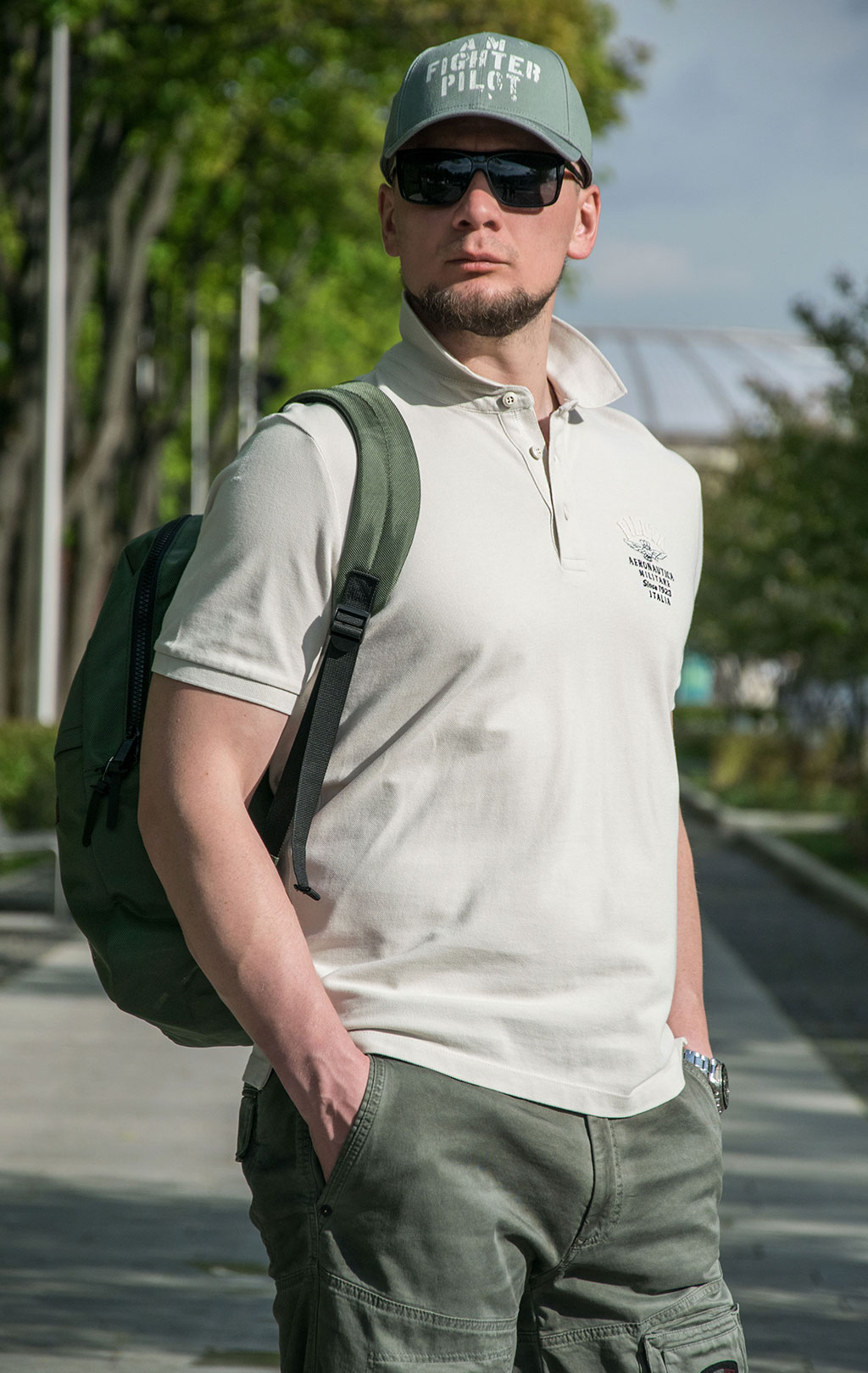 Футболка-поло AERONAUTICA MILITARE SS 23/TR ghiaccio (PO 1699)