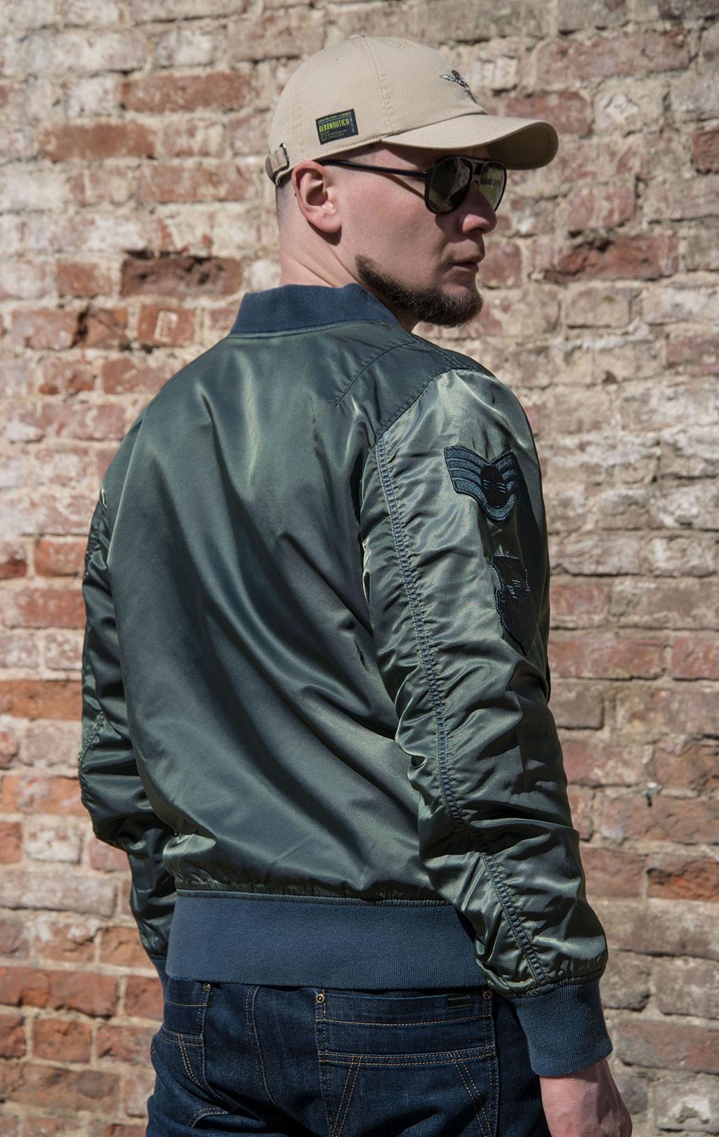 Ветровка-бомбер лётная ALPHA INDUSTRIES SQUADRON BATTLEWASH L-2B SS 22 m dark green 