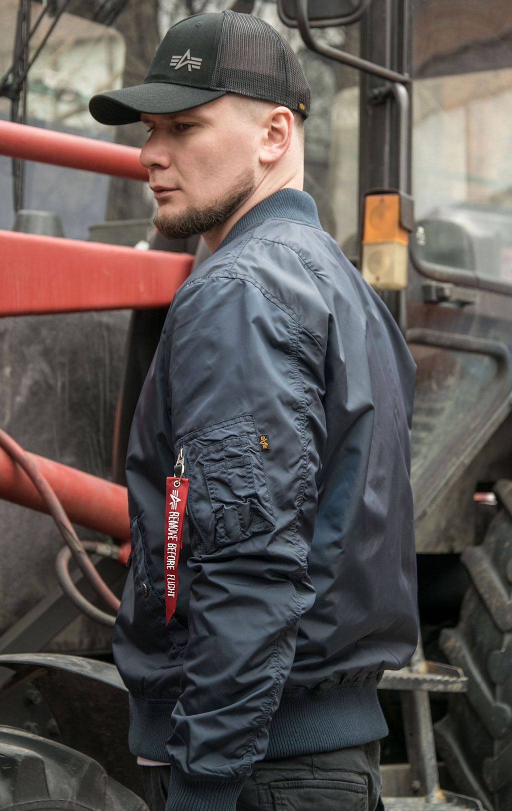 Ветровка-бомбер ALPHA INDUSTRIES TT big size MA-1 rep. blue 