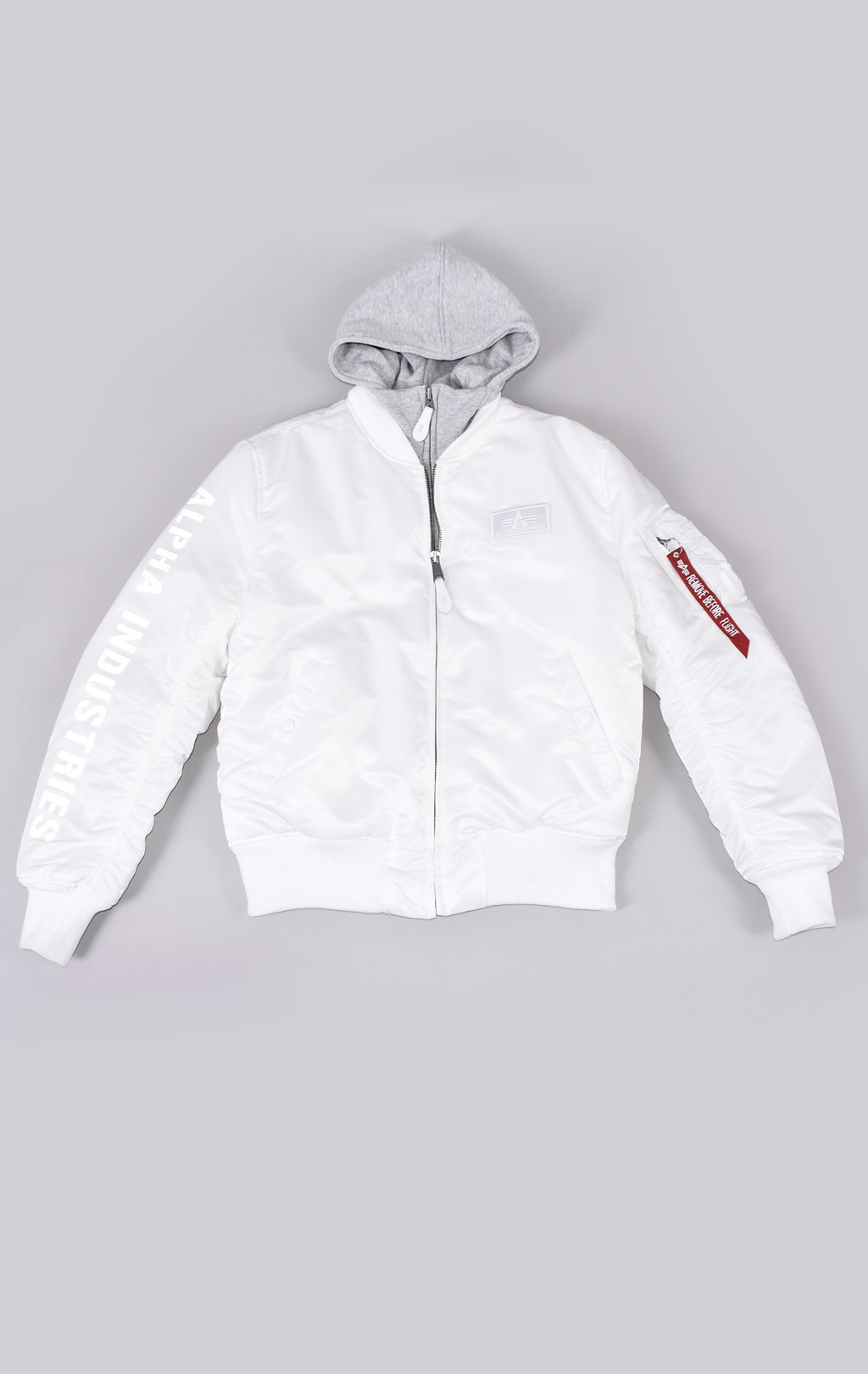 Куртка-бомбер лётная ALPHA INDUSTRIES D-Tec SE MA-1 white/reflective 