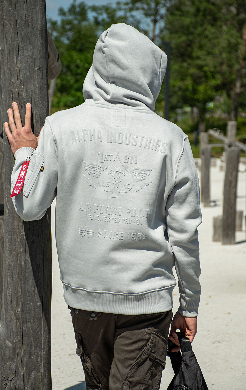 Толстовка ALPHA INDUSTRIES AIR FORCE HOODY pastel grey 