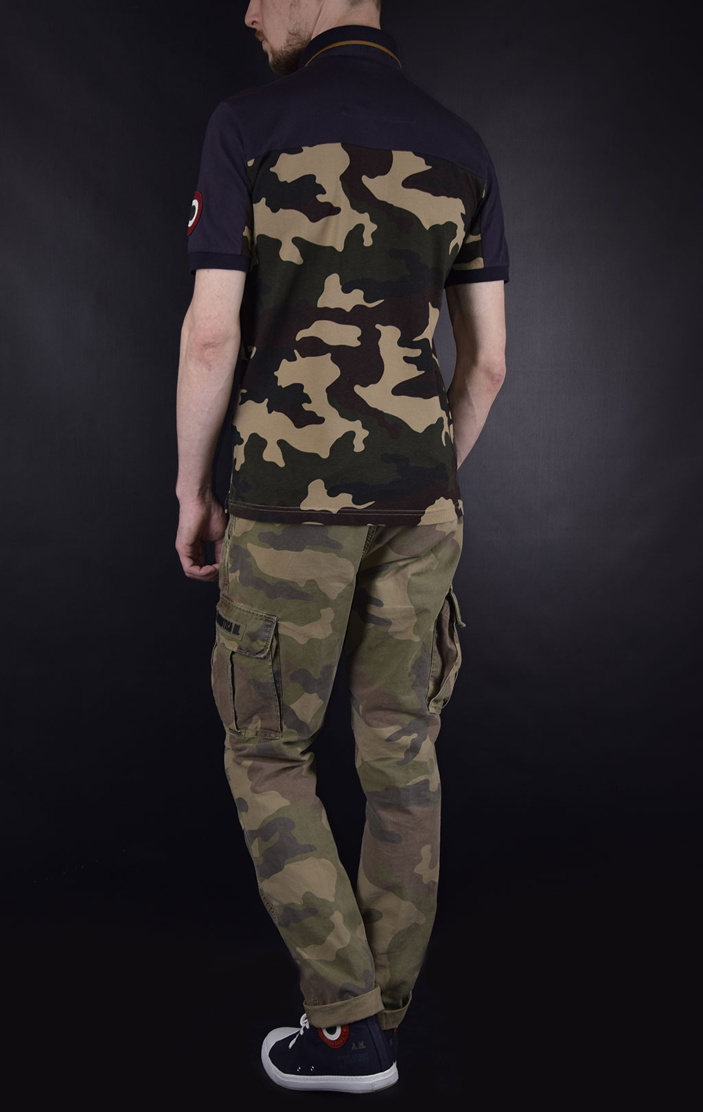 Футболка-поло AERONAUTICA MILITARE SS19 blue navy/camouflage (PO 1339) 