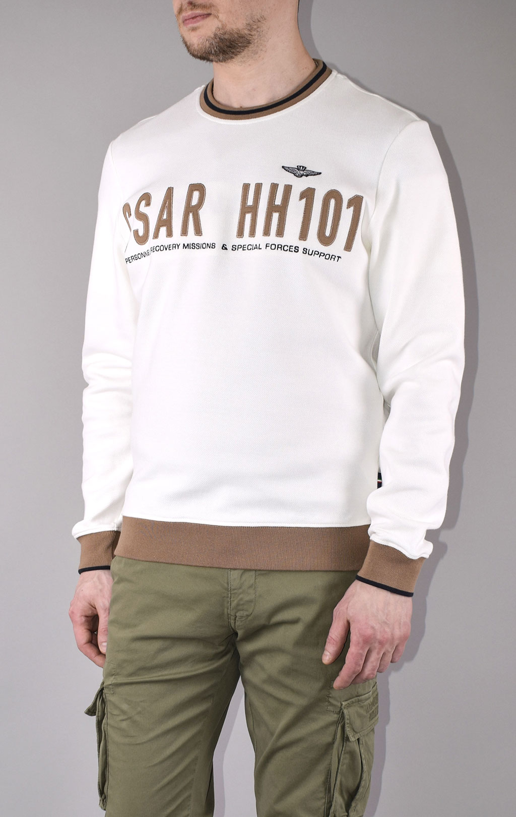 Свитшот AERONAUTICA MILITARE SS 20/TR of white (FE 1468) 