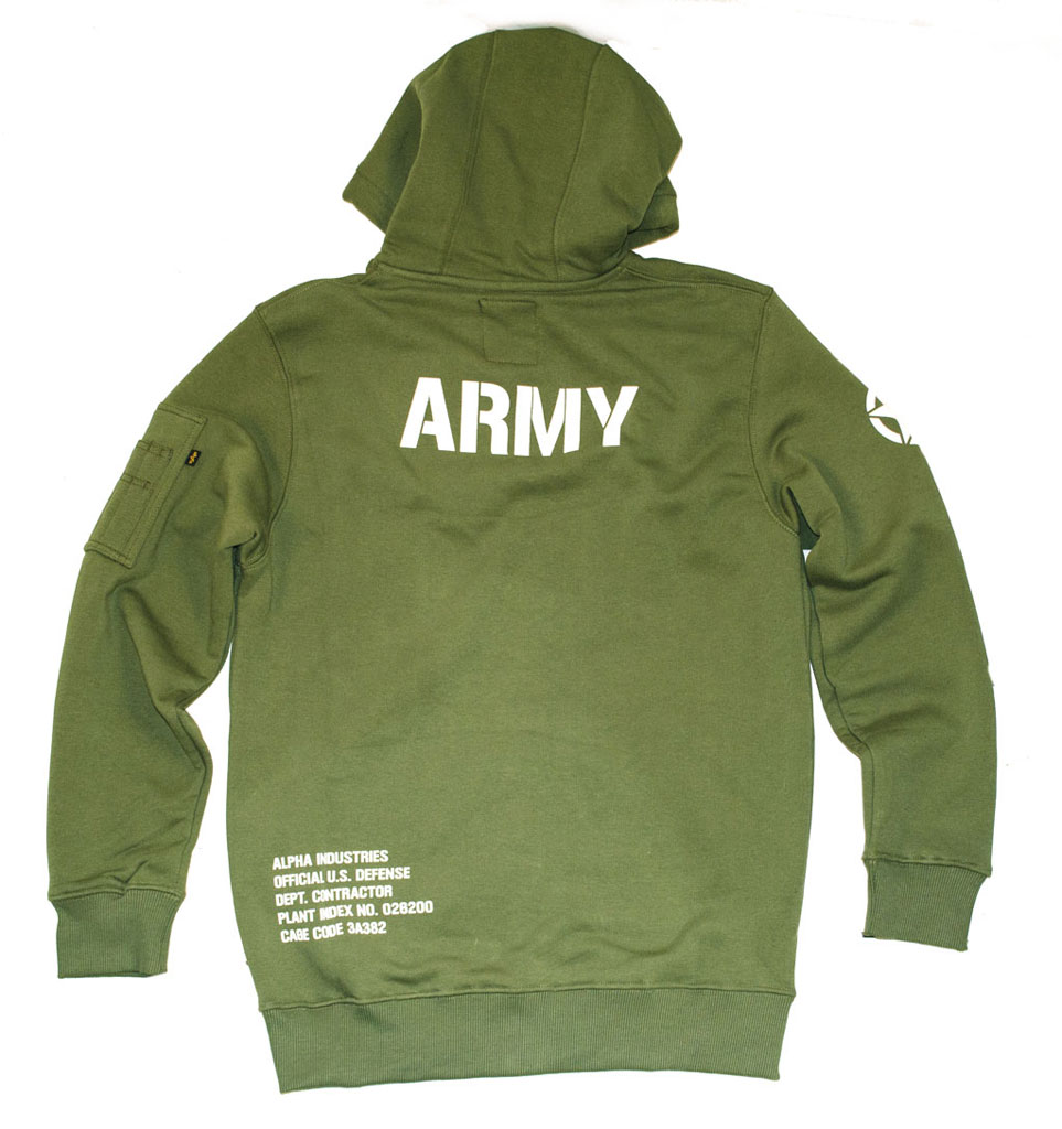 Толстовка ALPHA INDUSTRIES ARMY ZIP HOODY sage green 